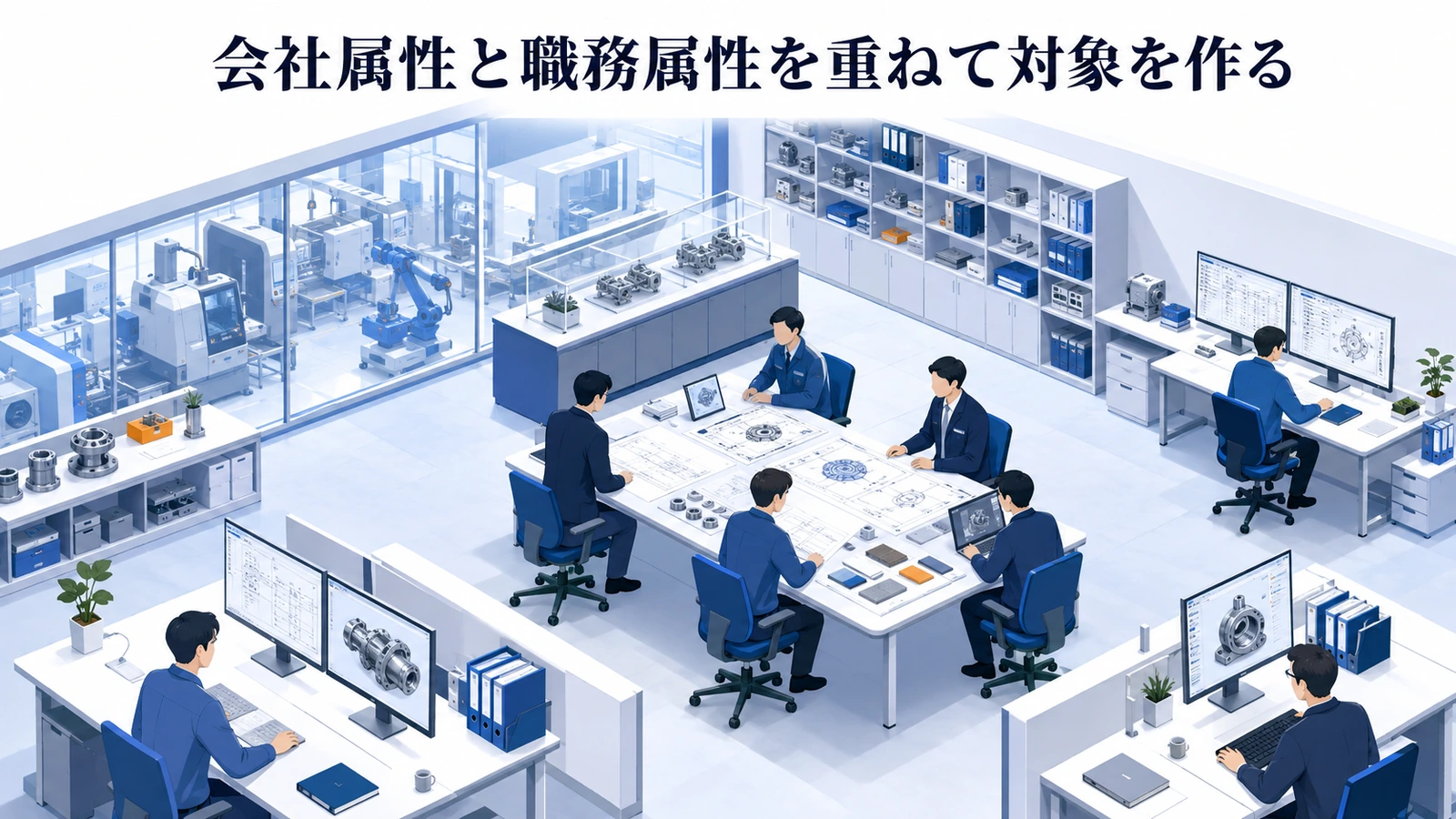 「会社属性と職務属性を重ねて対象を作る」の要点を整理したImage 2.0図解