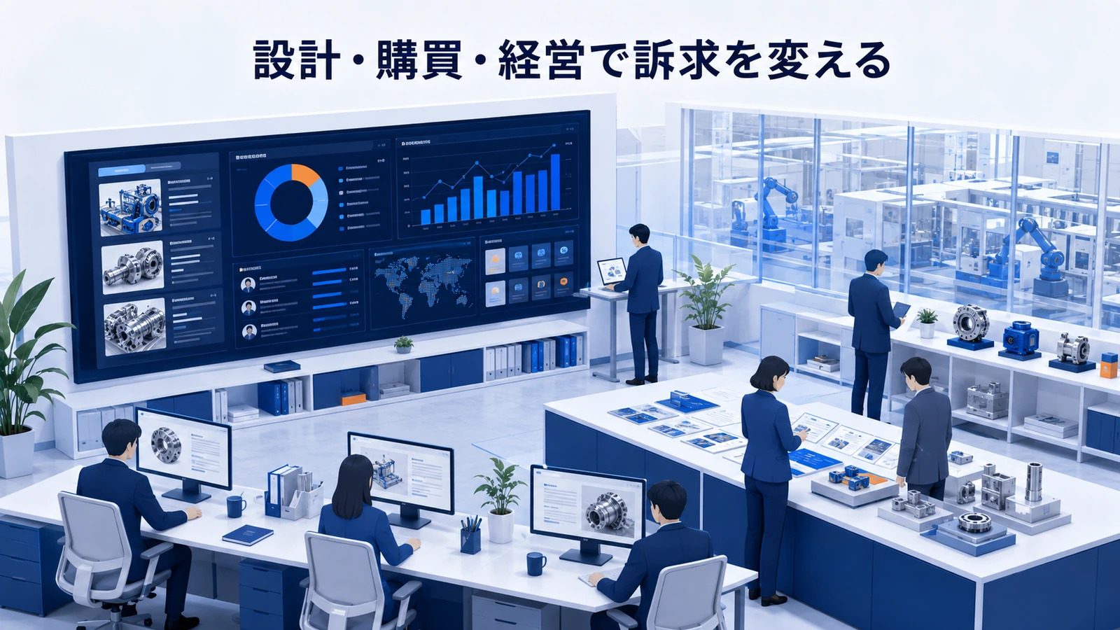 「設計・購買・経営で訴求を変える」の要点を整理したImage 2.0図解