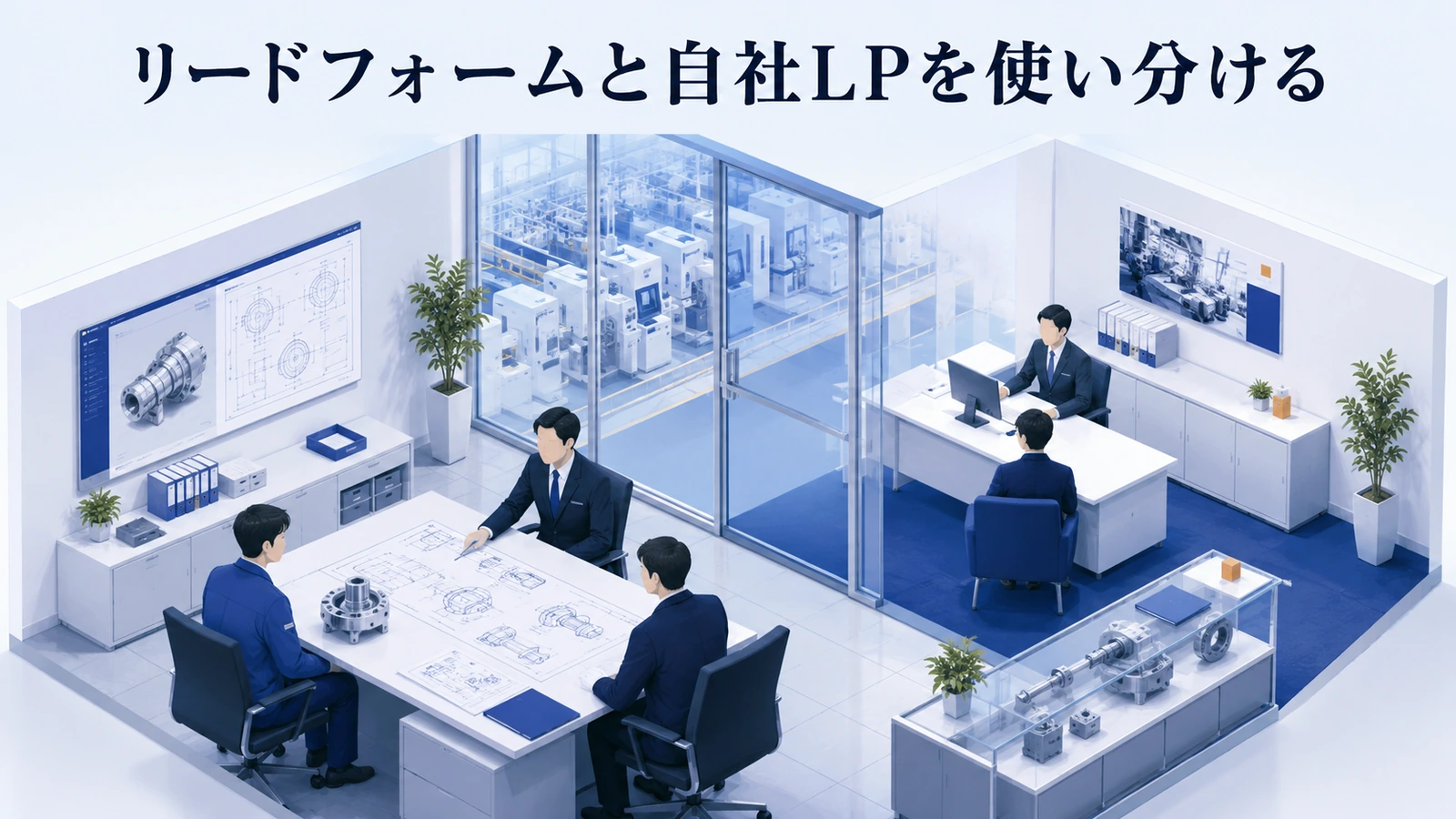 「リードフォームと自社LPを使い分ける」の要点を整理したImage 2.0図解