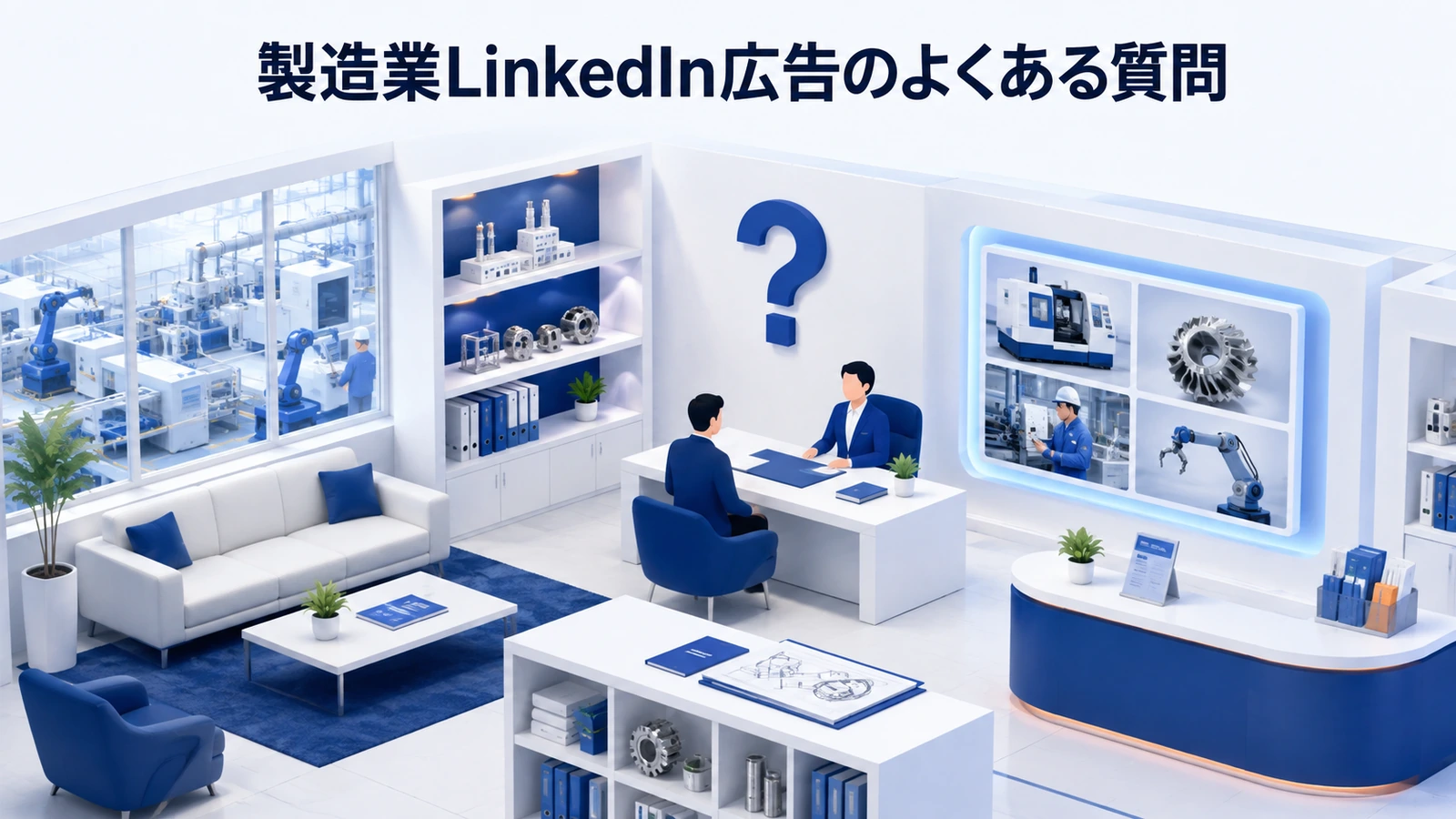 「製造業LinkedIn広告のよくある質問」の要点を整理したImage 2.0図解