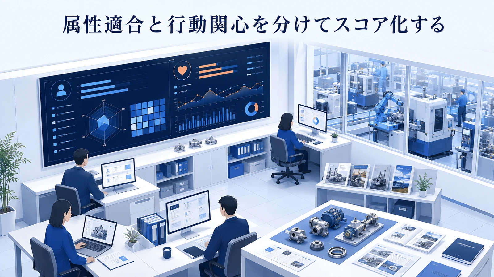 「属性適合と行動関心を分けてスコア化する」の要点を整理したImage 2.0図解