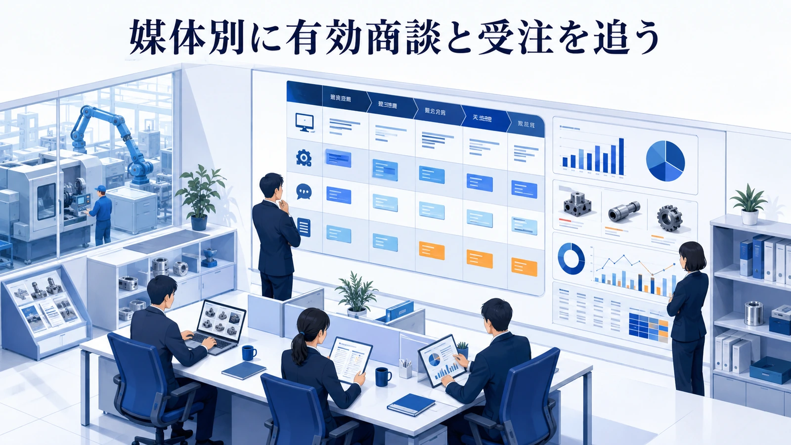 「媒体別に有効商談と受注を追う」の要点を整理したImage 2.0図解
