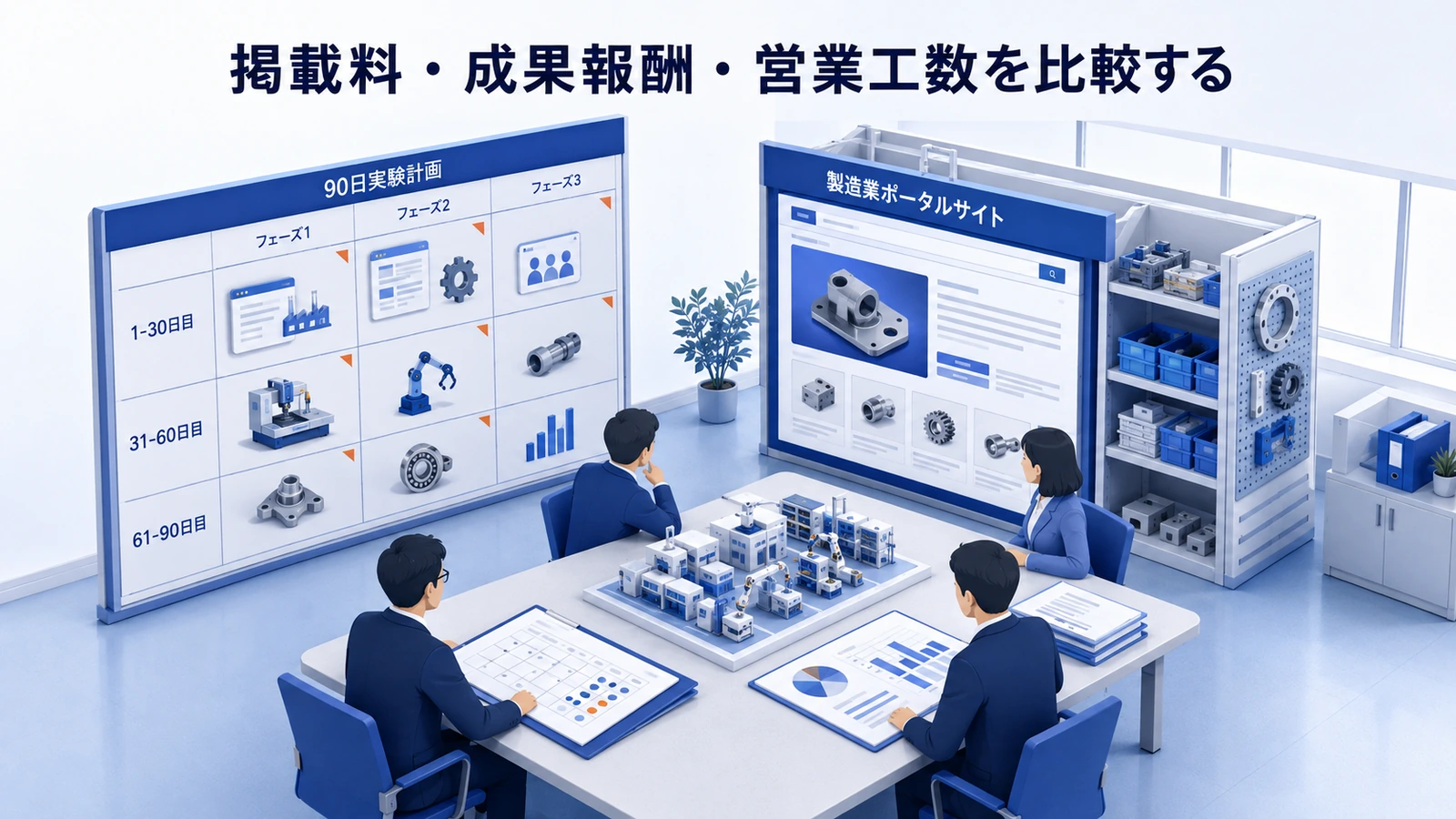 「掲載料・成果報酬・営業工数を比較する」の要点を整理したImage 2.0図解