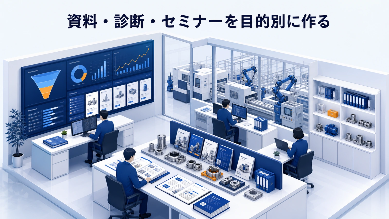 「資料・診断・セミナーを目的別に作る」の要点を整理したImage 2.0図解