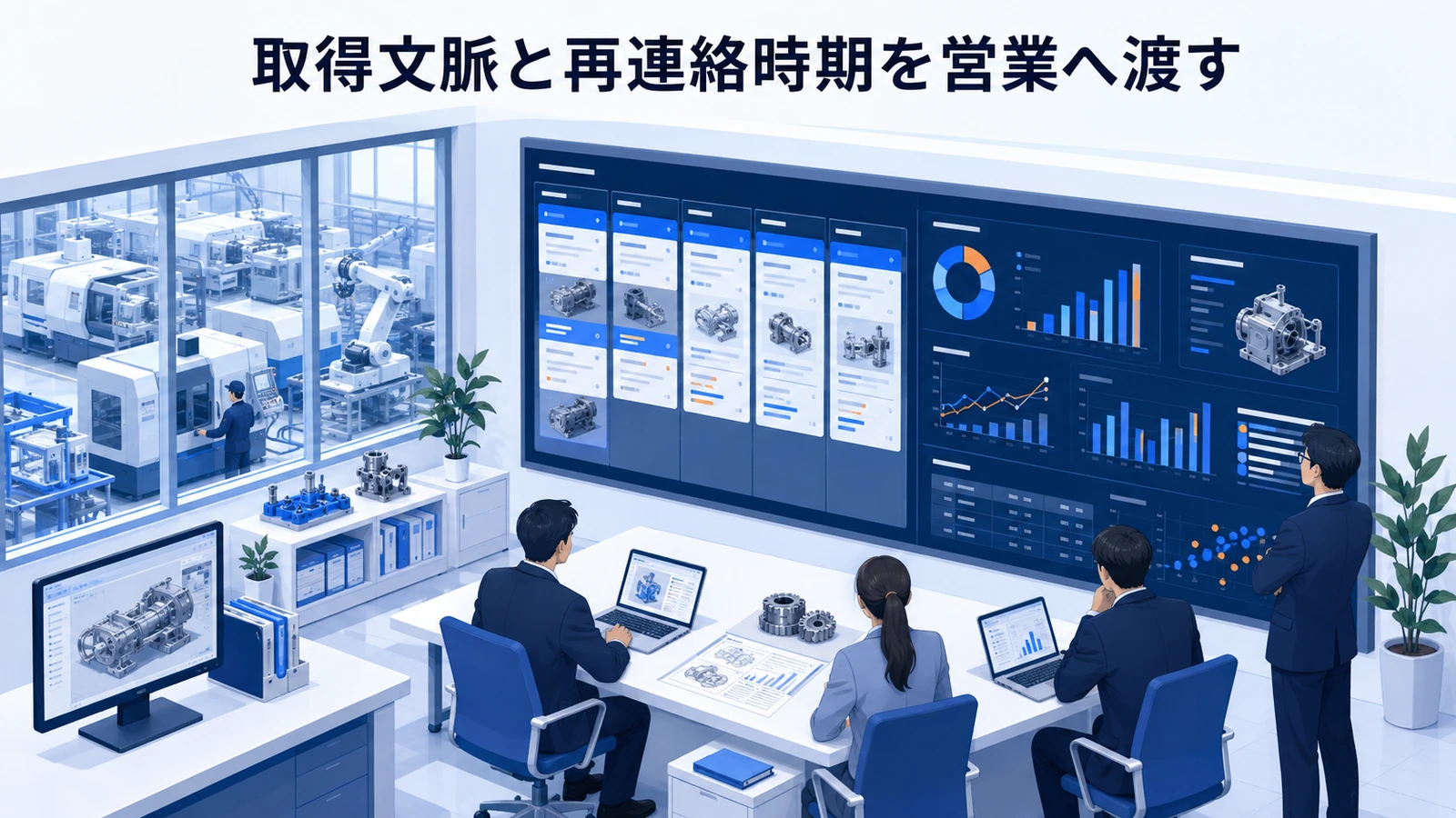 「取得文脈と再連絡時期を営業へ渡す」の要点を整理したImage 2.0図解