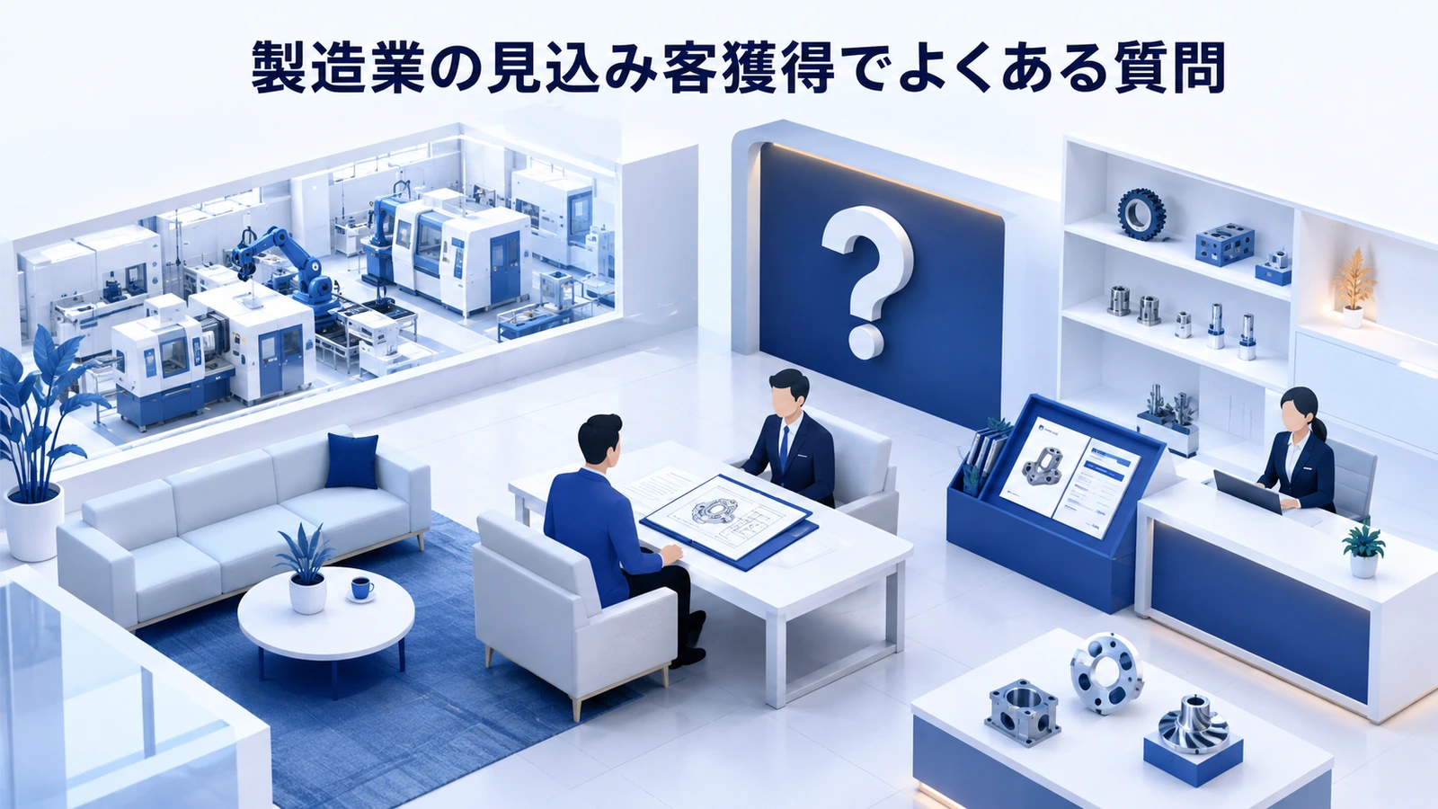 「製造業の見込み客獲得でよくある質問」の要点を整理したImage 2.0図解