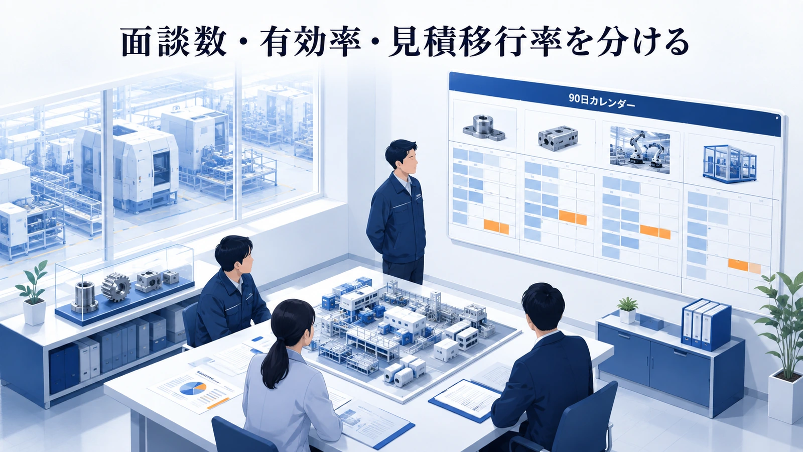 「面談数・有効率・見積移行率を分ける」の要点を整理したImage 2.0図解