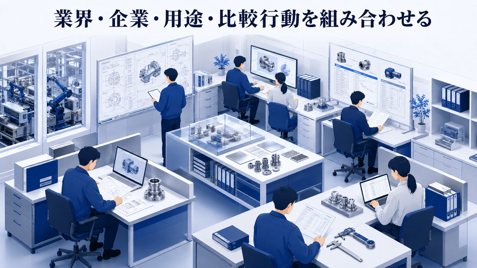 「業界・企業・用途・比較行動を組み合わせる」の要点を整理したImage 2.0図解