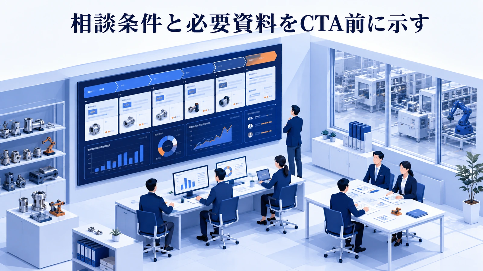 「相談条件と必要資料をCTA前に示す」の要点を整理したImage 2.0図解