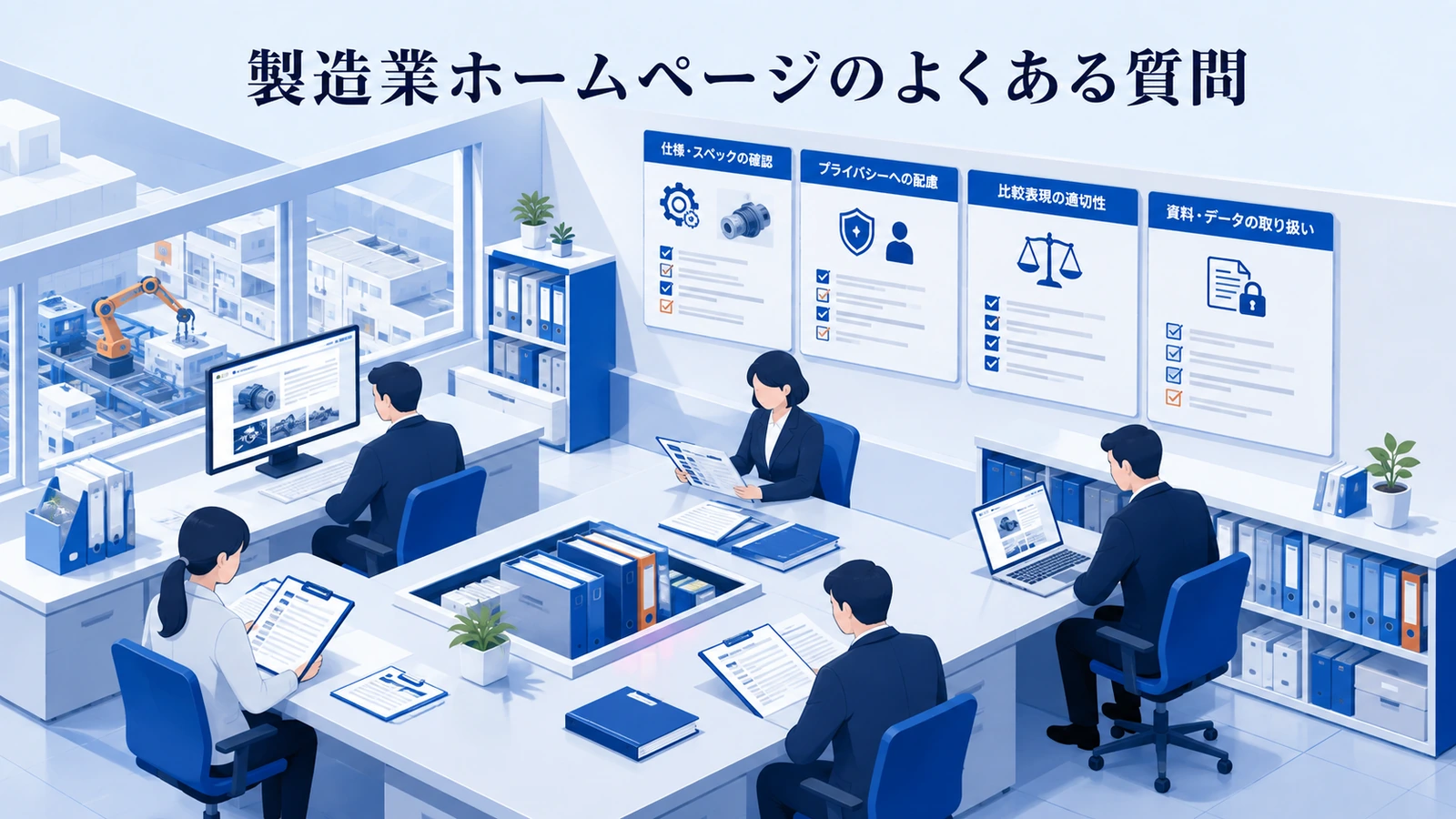 「製造業ホームページのよくある質問」の要点を整理したImage 2.0図解