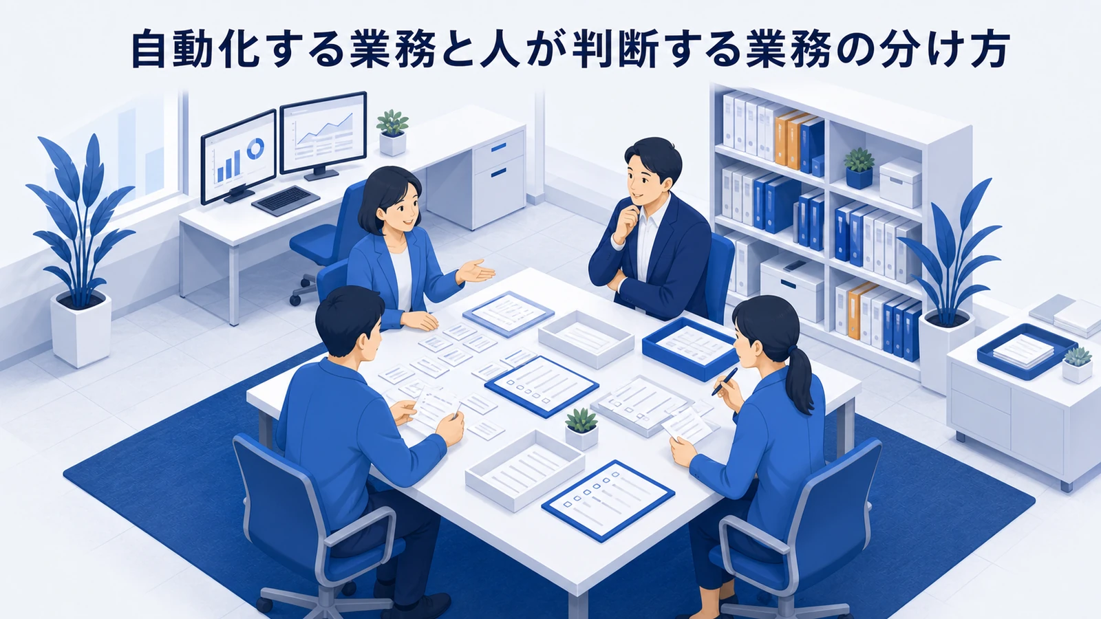 自動化する業務と人が判断する業務の分け方を示すWeb広告運用