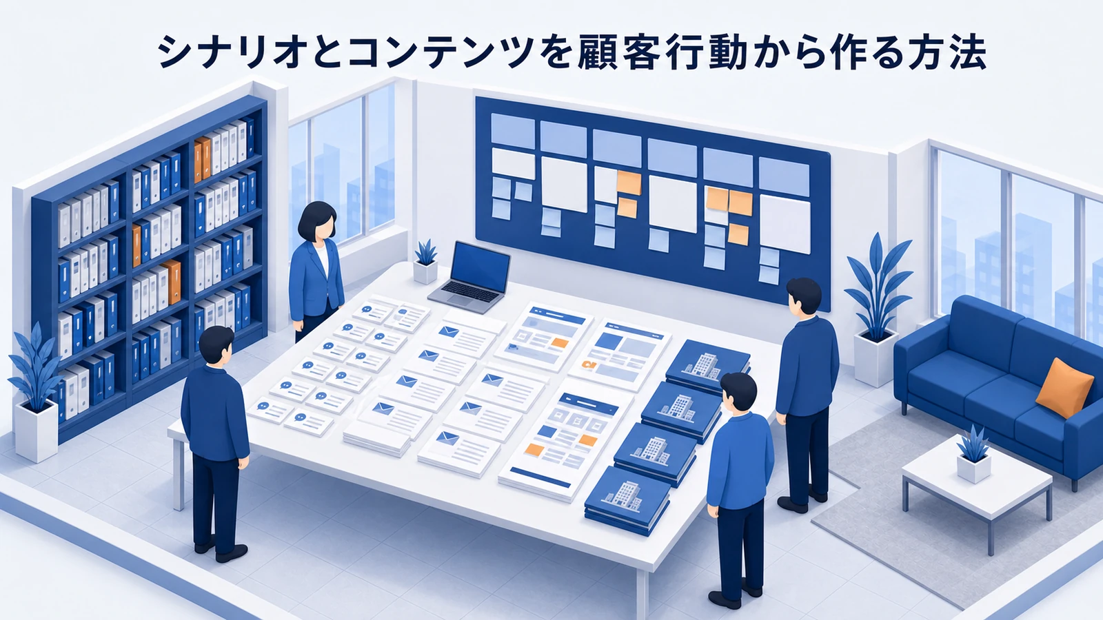 シナリオとコンテンツを顧客行動から作る方法を示すWeb広告運用