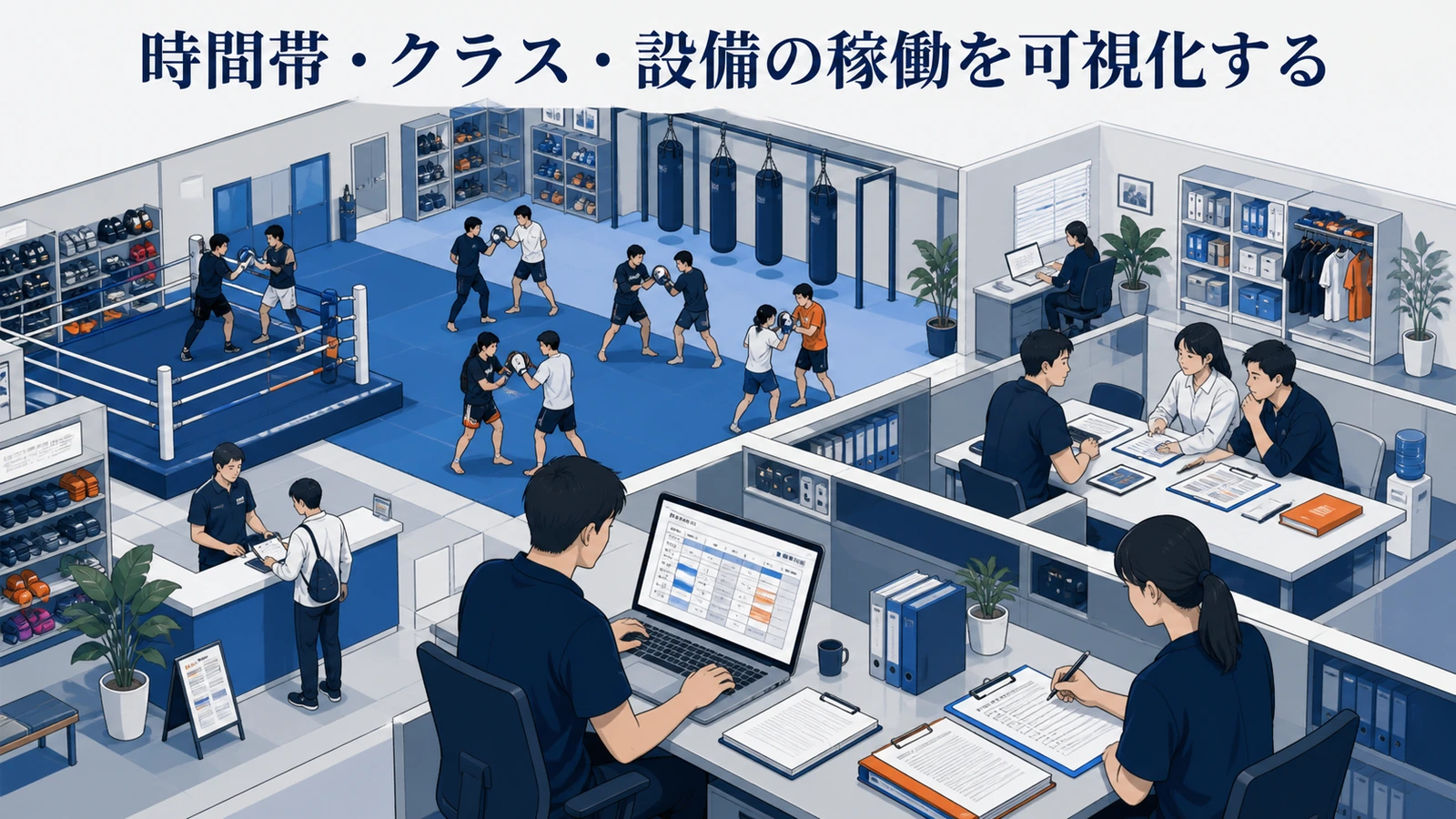 時間帯・クラス・設備の稼働を可視化する
