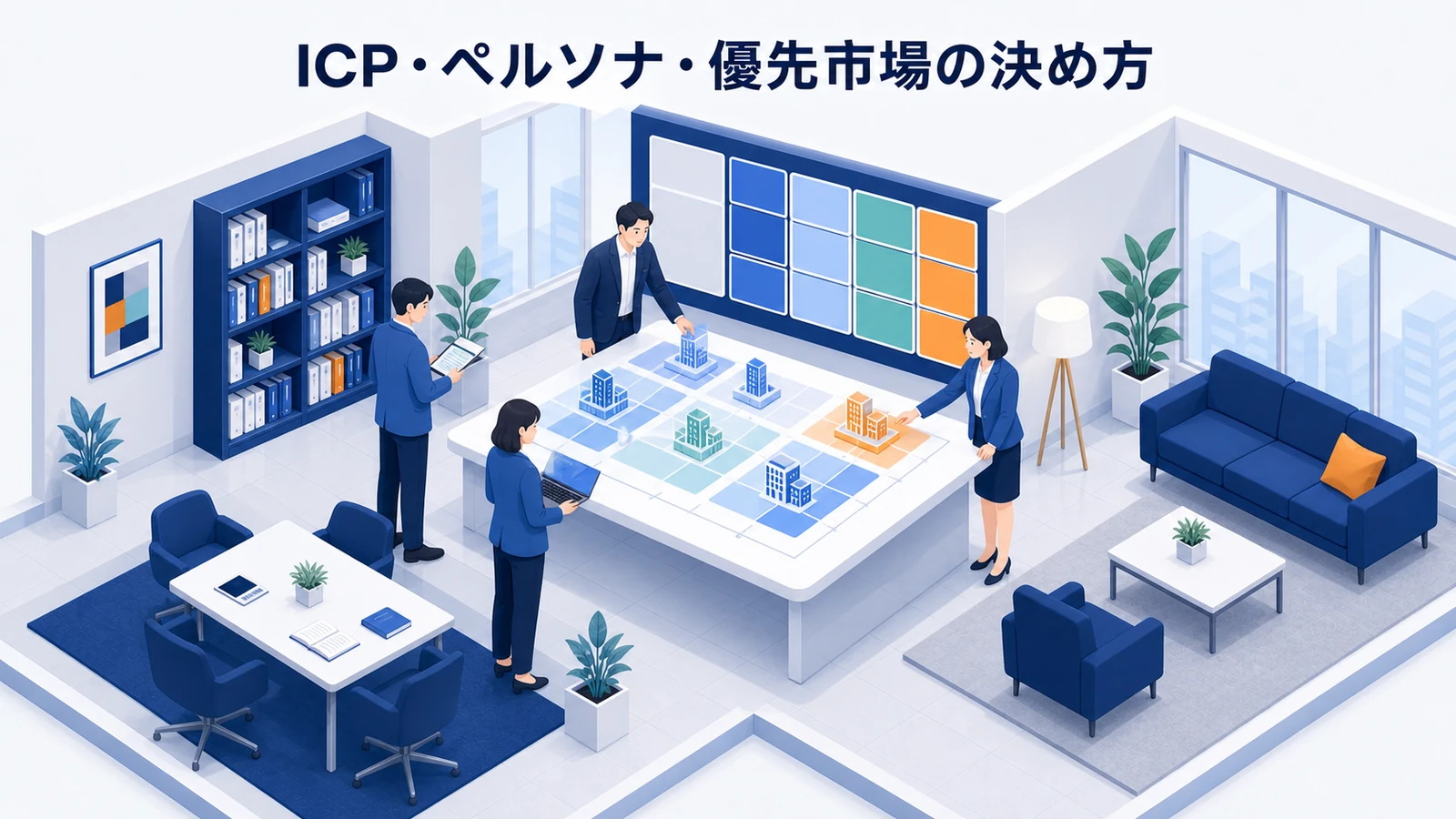 ICP・ペルソナ・優先市場の決め方を示すWeb広告運用