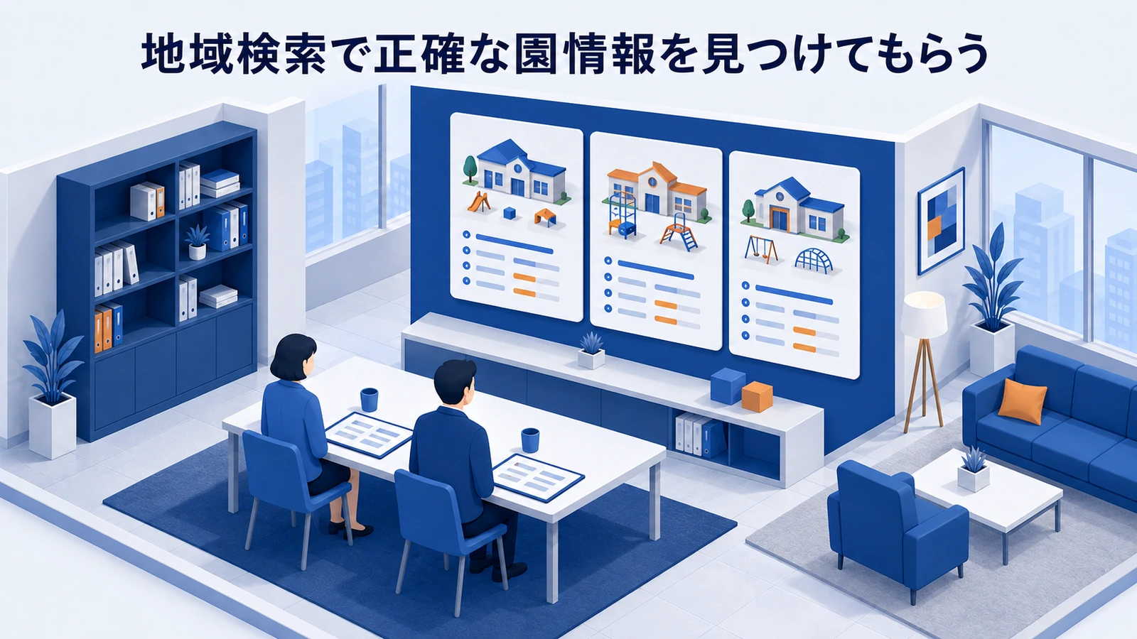 地域検索で正確な園情報を見つけてもらうを整理したImage 2.0図解