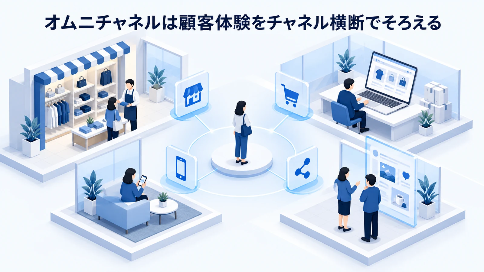「オムニチャネルは顧客体験をチャネル横断でそろえる」の要点を整理したImage 2.0図解
