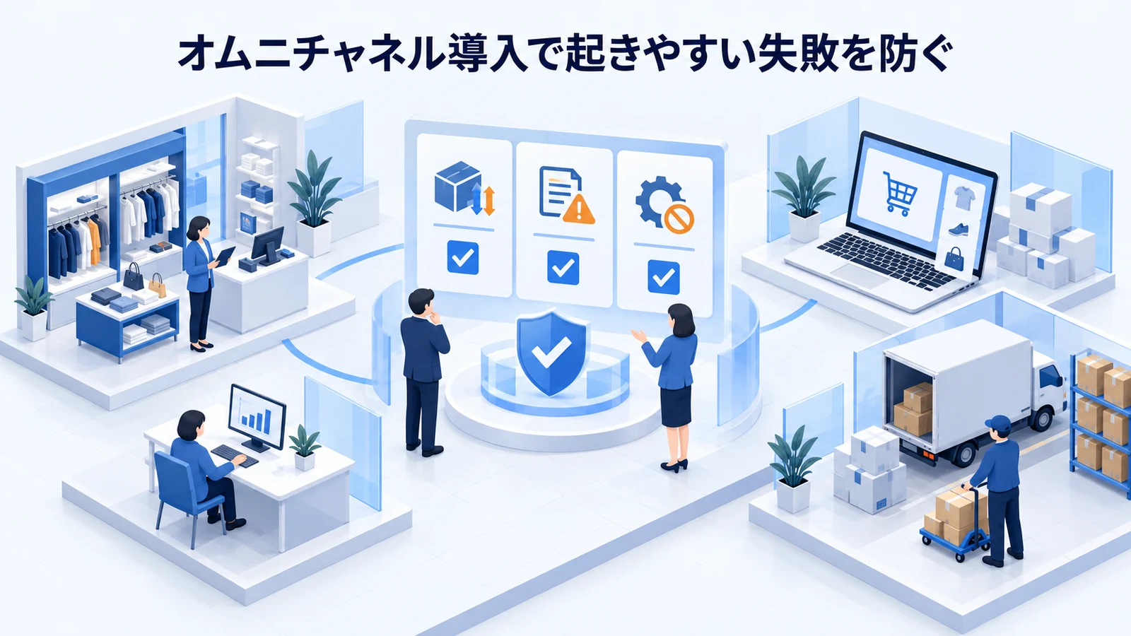 「オムニチャネル導入で起きやすい失敗を防ぐ」の要点を整理したImage 2.0図解