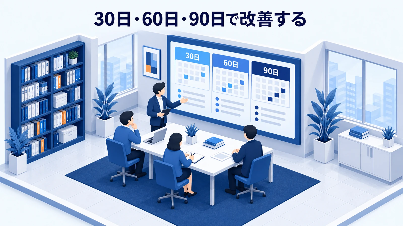 30日・60日・90日で改善するを確認する小規模ネットショップ運営者のImage 2.0図解