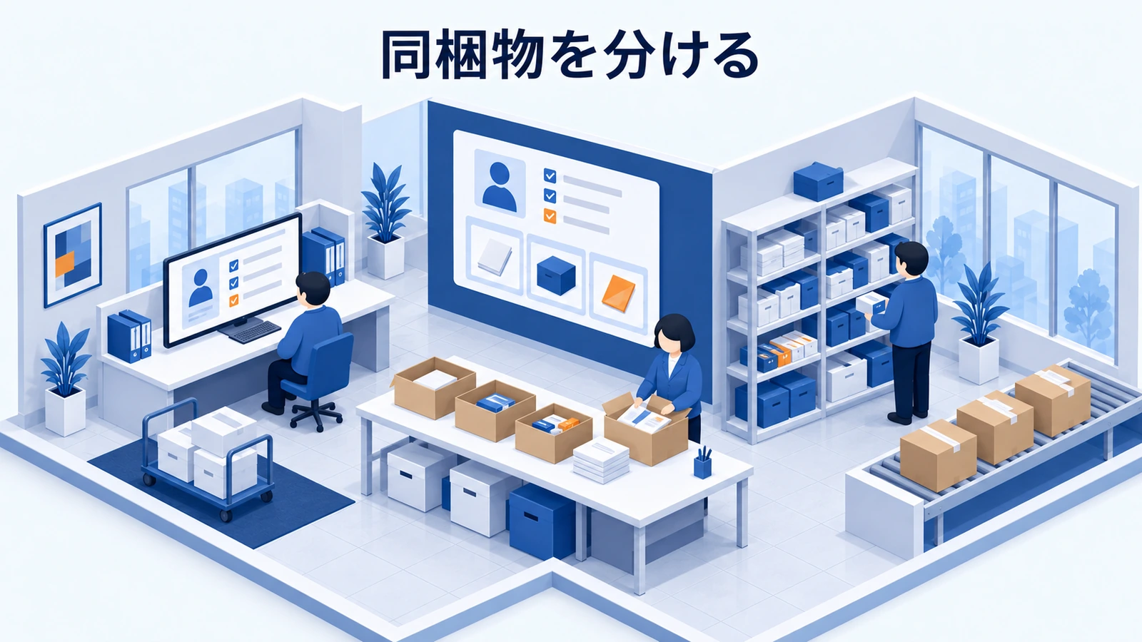 同梱物を分ける