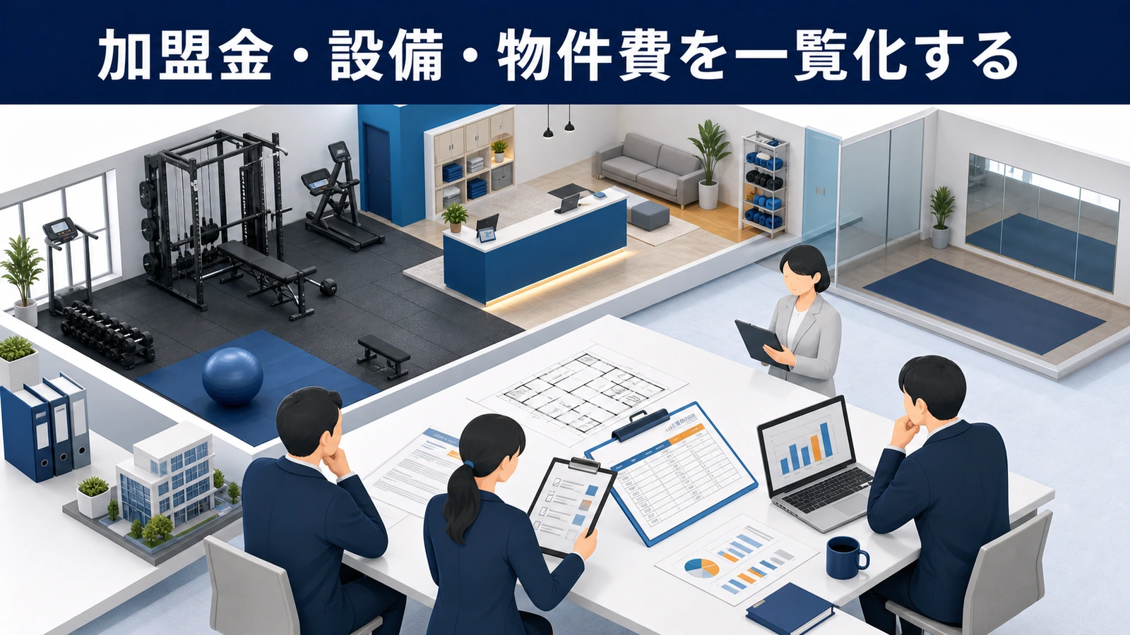 加盟金・設備・物件費を一覧化する