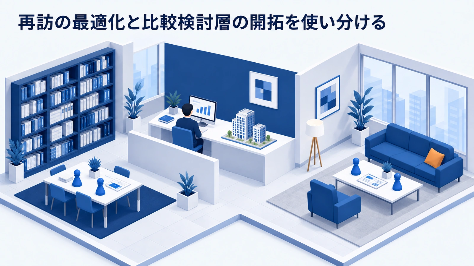 再訪の最適化と比較検討層の開拓を使い分けるを整理したImage 2.0図解
