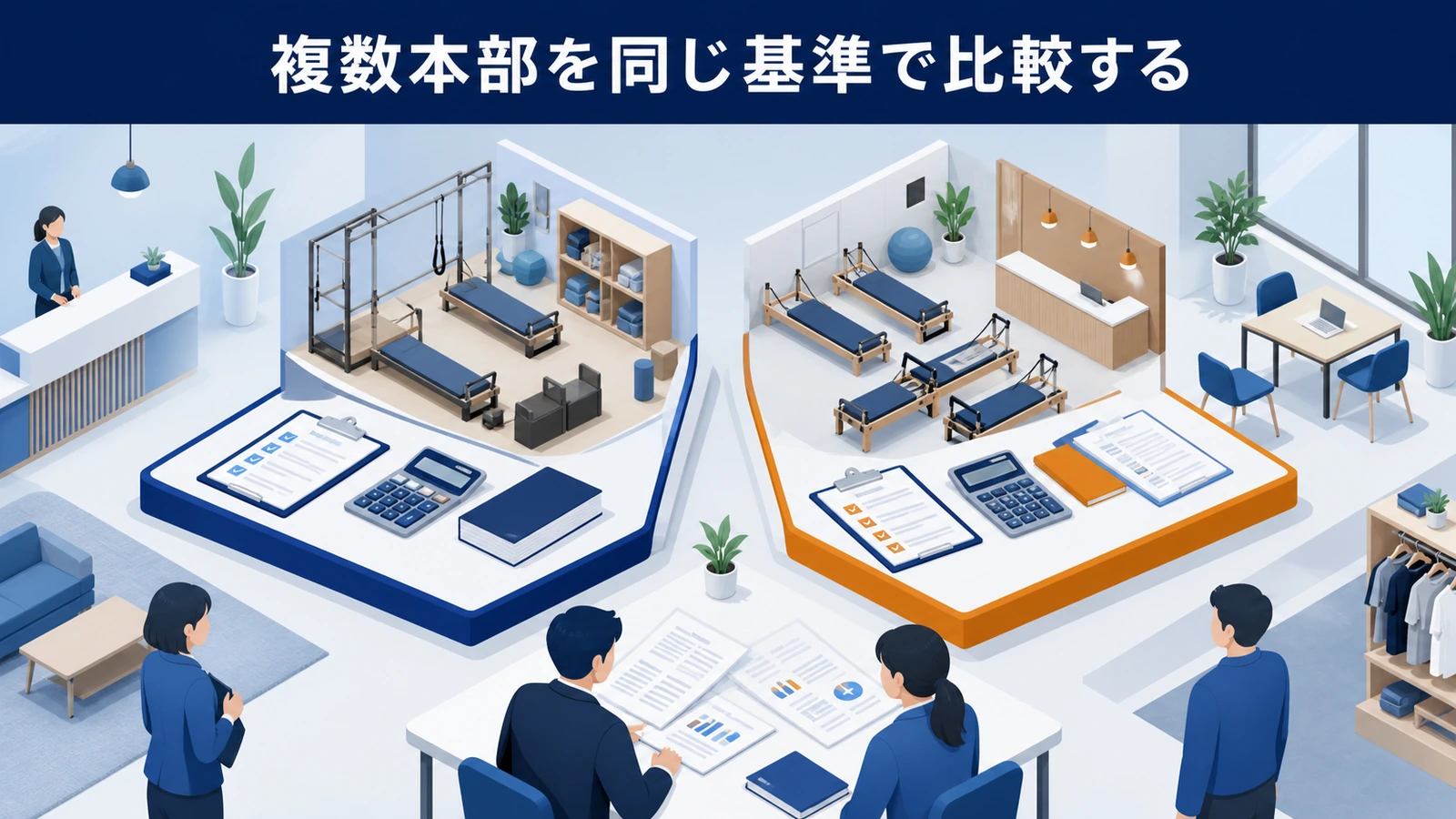 複数本部を同じ基準で比較する