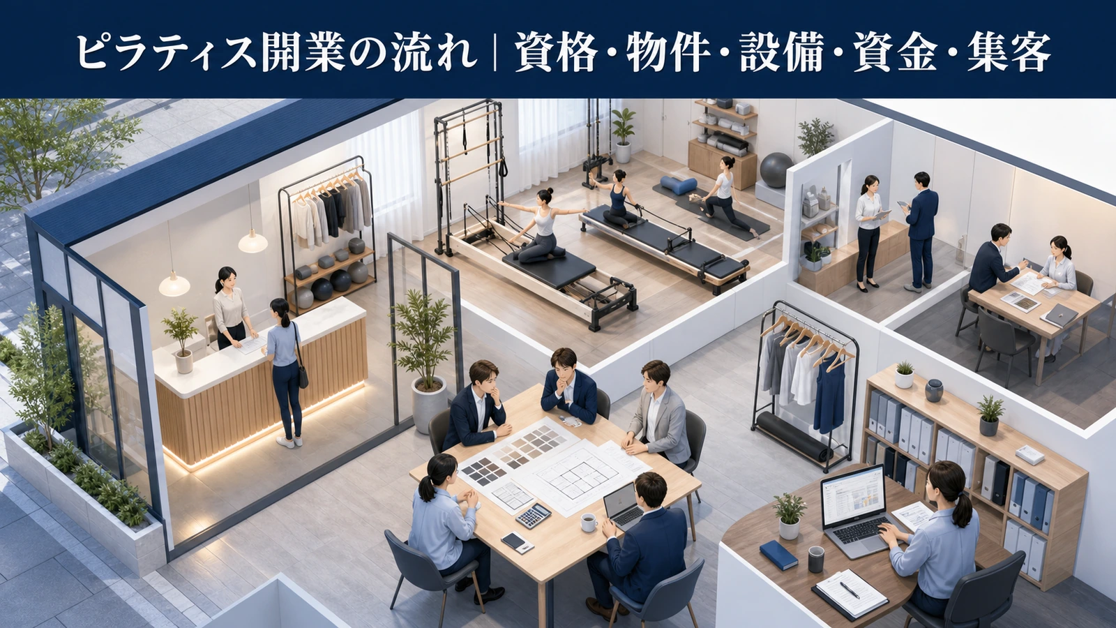 ピラティス開業の流れ｜資格・物件・設備・資金・集客