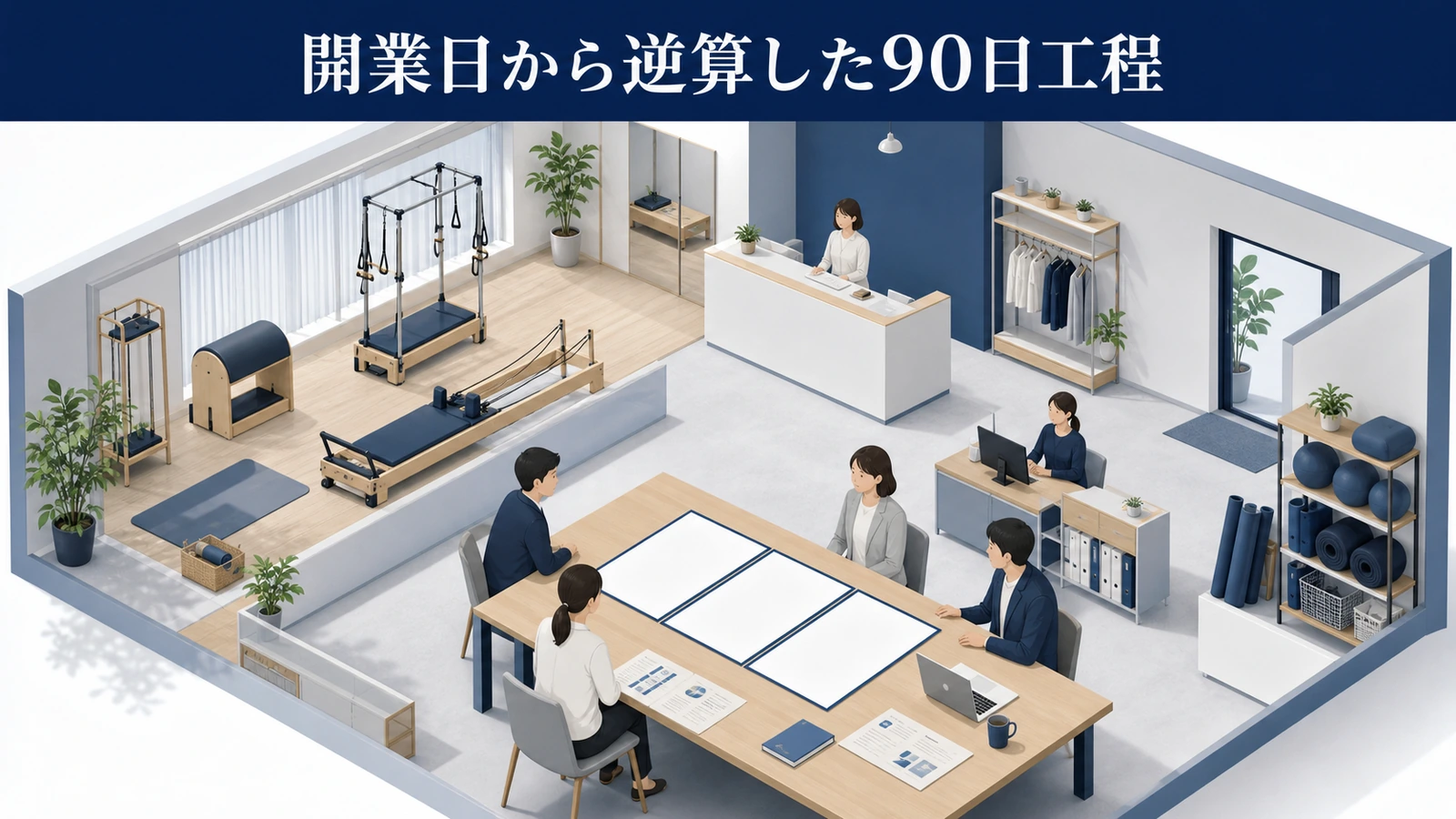 開業日から逆算した90日工程