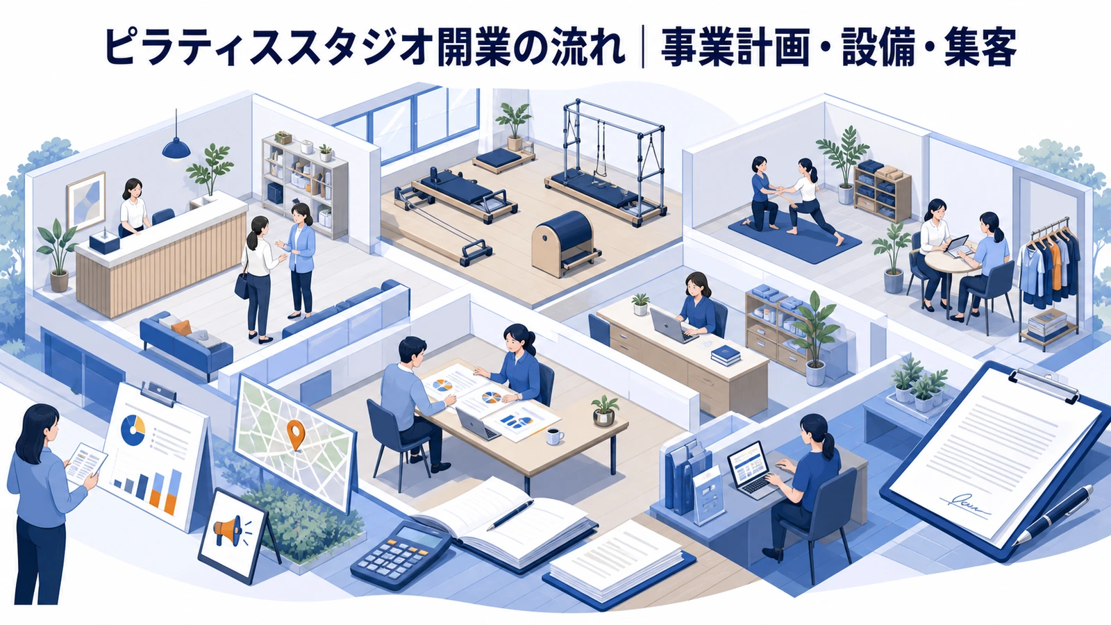 ピラティススタジオ開業の流れ｜事業計画・設備・集客