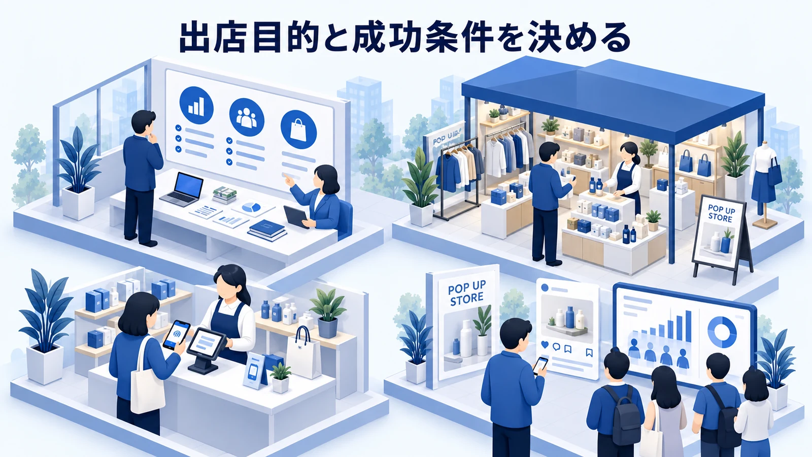 出店目的と成功条件を決めるを確認するEC・D2Cブランド担当者のImage 2.0図解