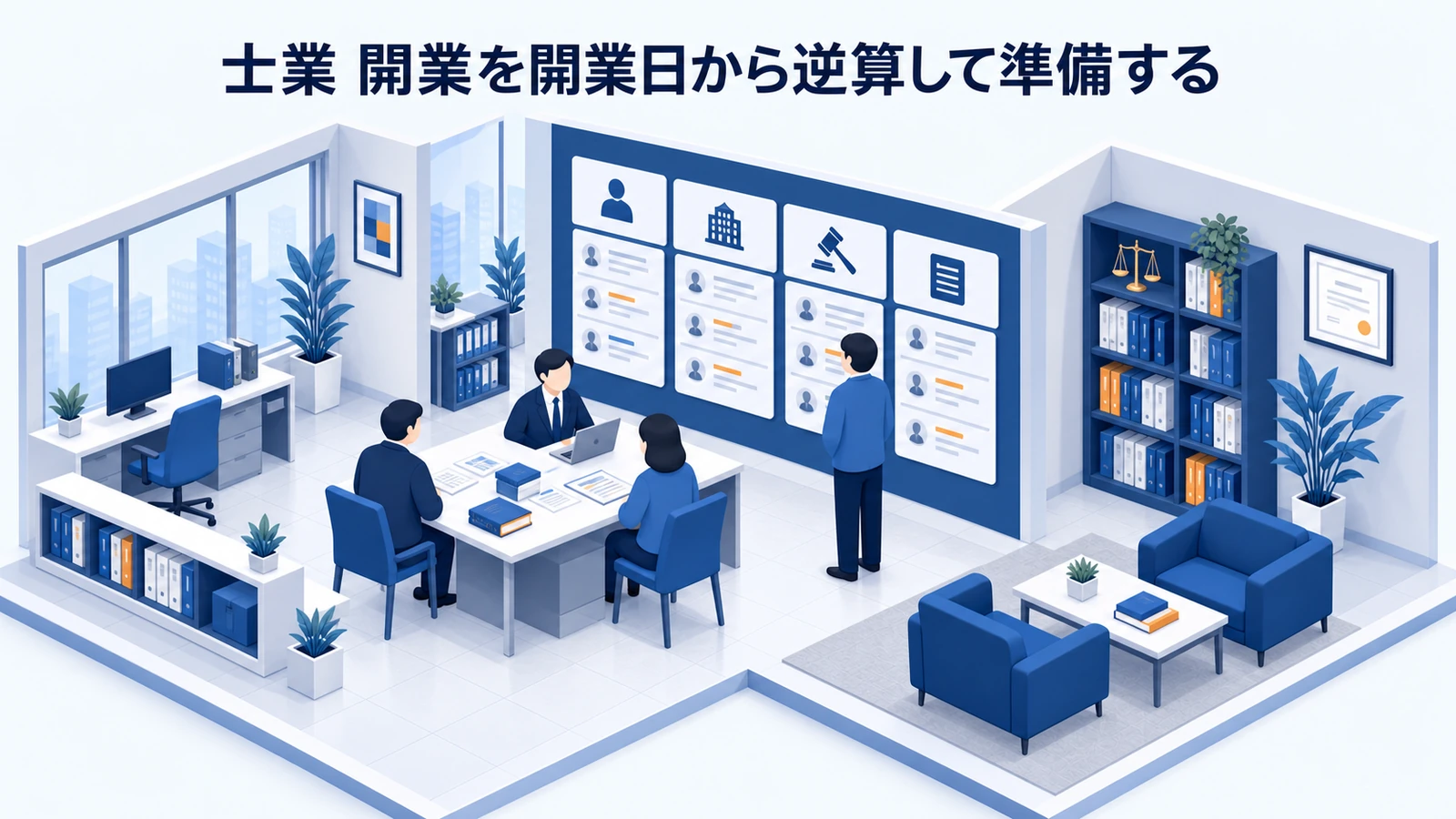 「士業 開業を開業日から逆算して準備する」を整理したImage 2.0図解