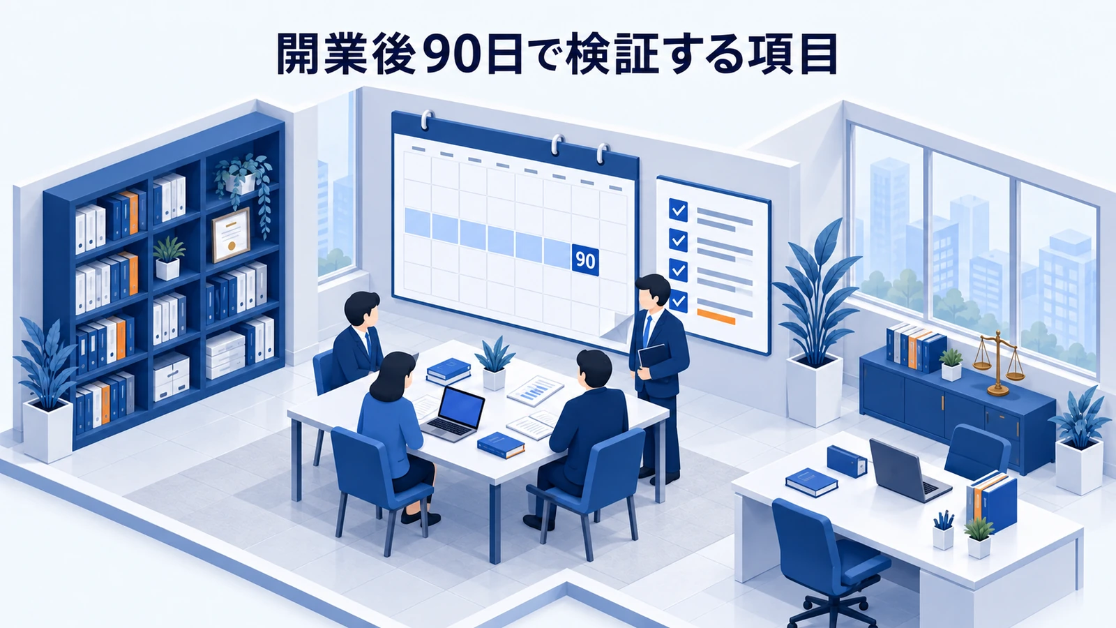 「開業後90日で検証する項目」を整理したImage 2.0図解