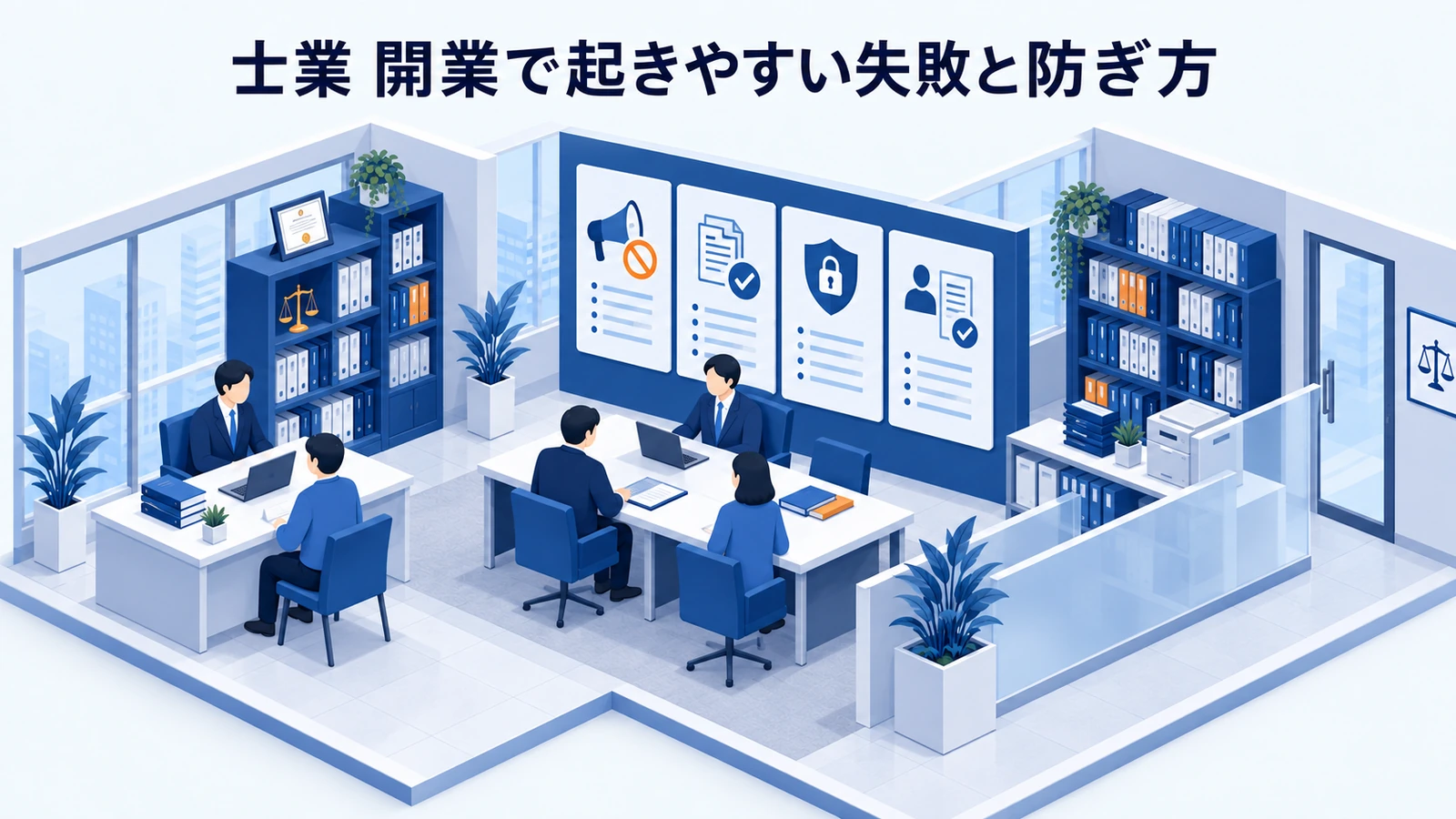 「士業 開業で起きやすい失敗と防ぎ方」を整理したImage 2.0図解