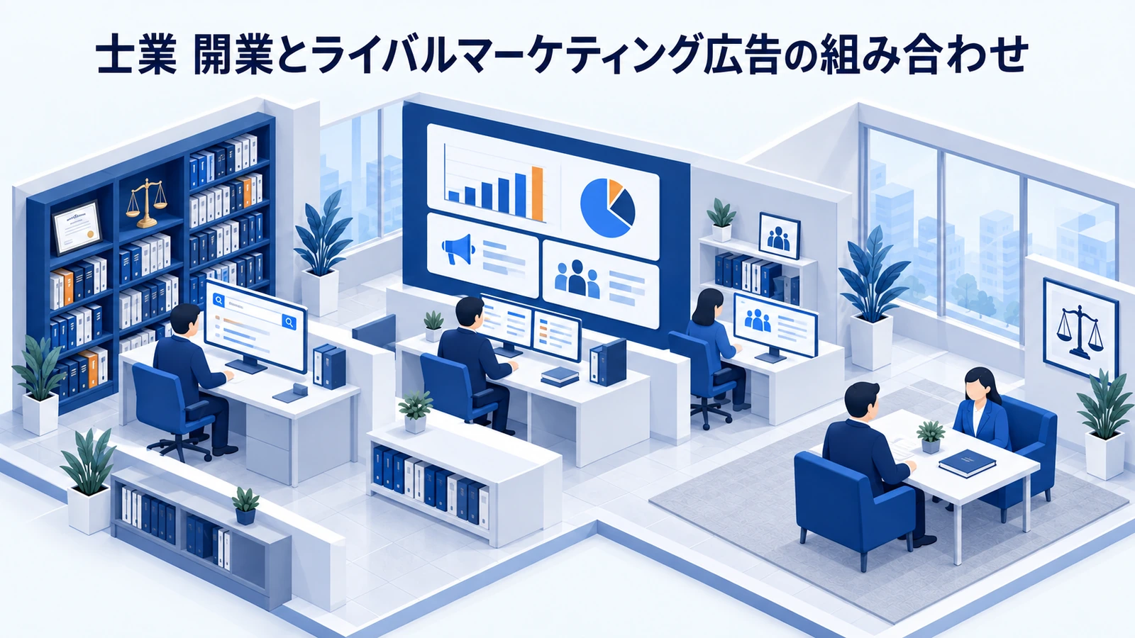 「士業 開業とライバルマーケティング広告の組み合わせ」を整理したImage 2.0図解