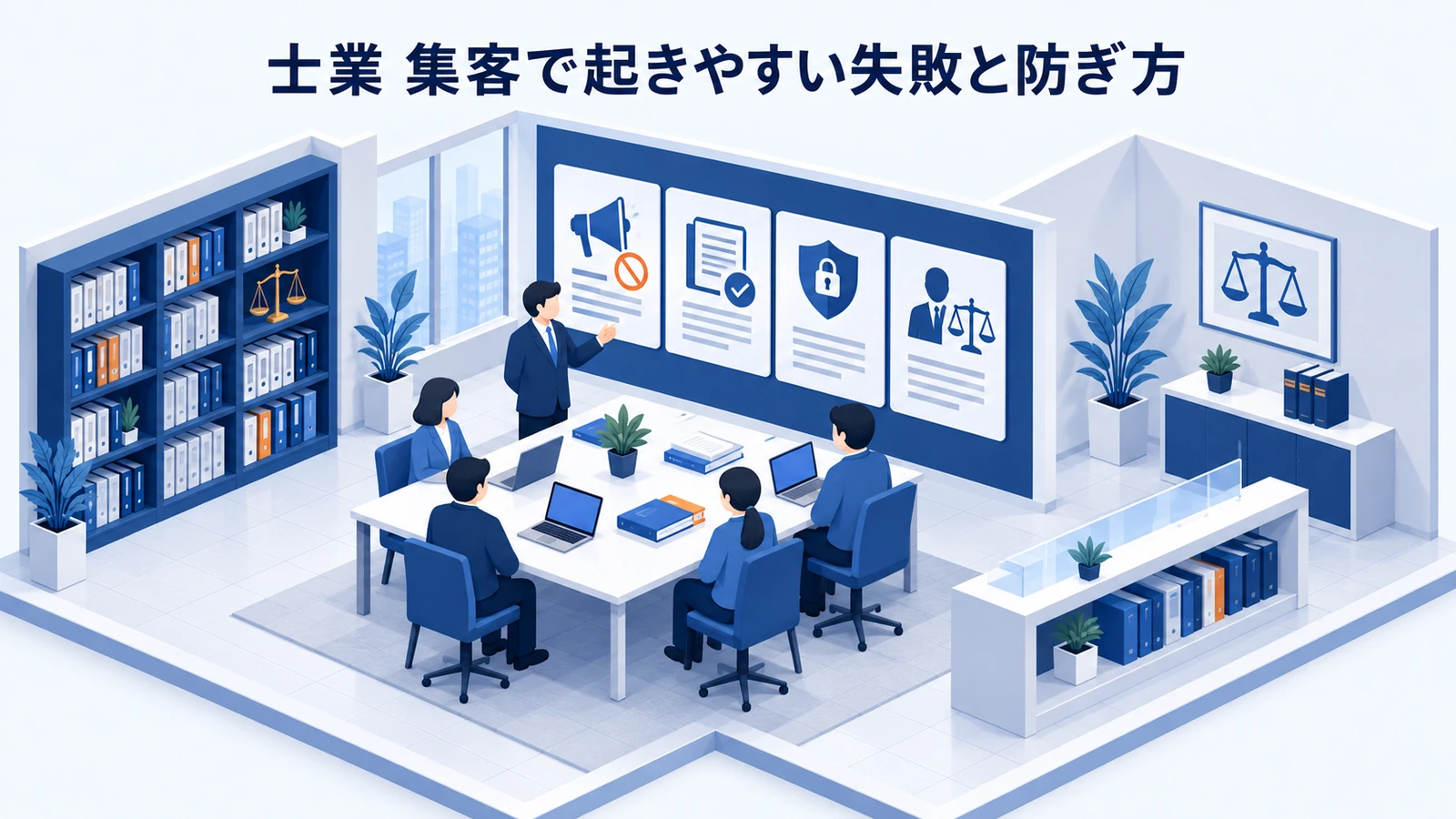 「士業 集客で起きやすい失敗と防ぎ方」を整理したImage 2.0図解