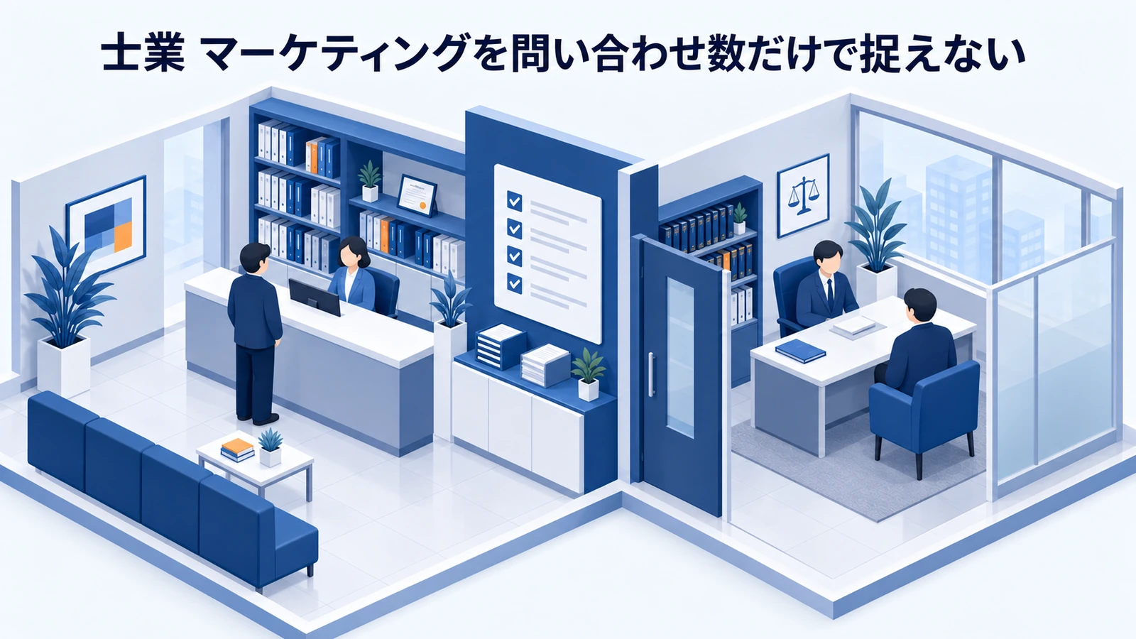 「士業 マーケティングを問い合わせ数だけで捉えない」を整理したImage 2.0図解