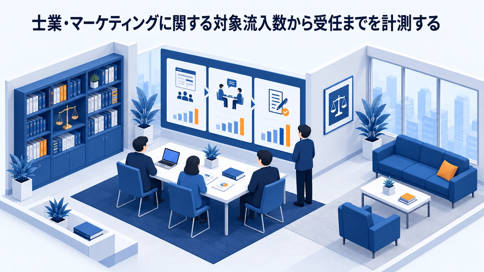 「士業・マーケティングに関する対象流入数から受任までを計測する」を整理したImage 2.0図解