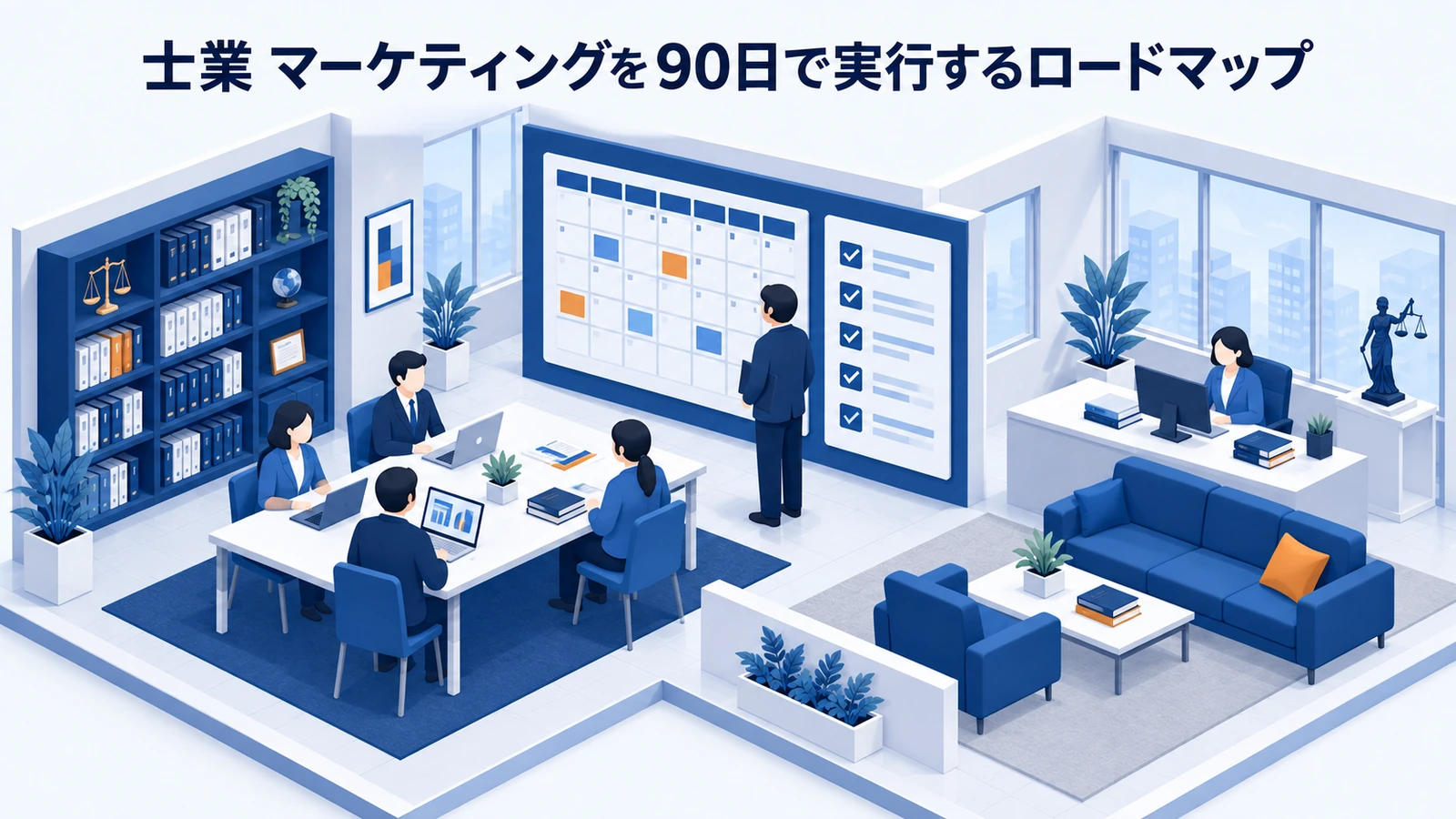 「士業 マーケティングを90日で実行するロードマップ」を整理したImage 2.0図解