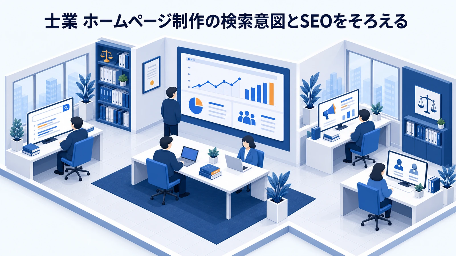 「士業 ホームページ制作の検索意図とSEOをそろえる」を整理したImage 2.0図解