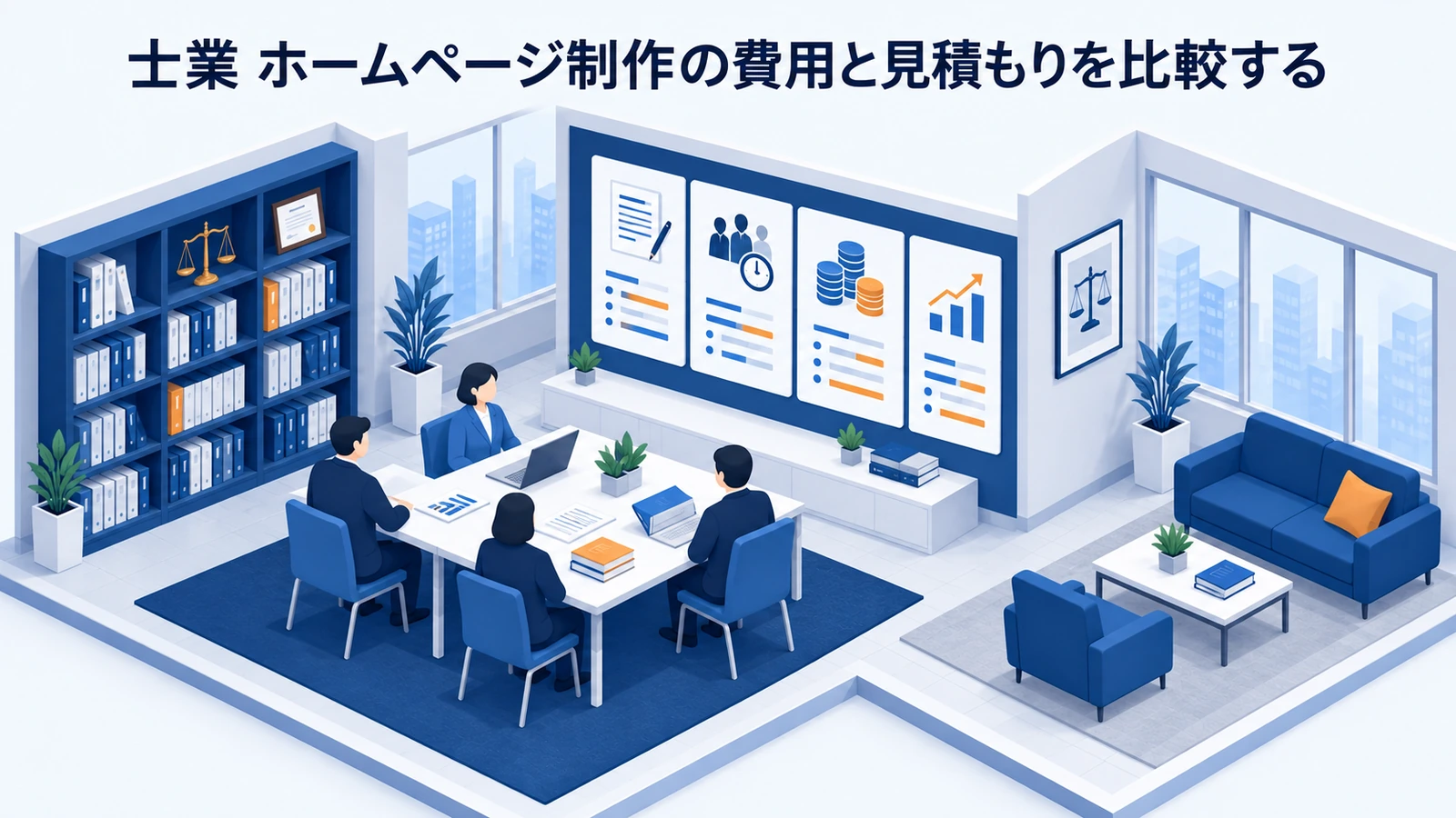 「士業 ホームページ制作の費用と見積もりを比較する」を整理したImage 2.0図解
