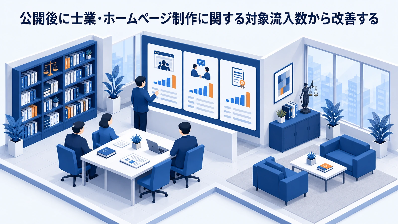 「公開後に士業・ホームページ制作に関する対象流入数から改善する」を整理したImage 2.0図解