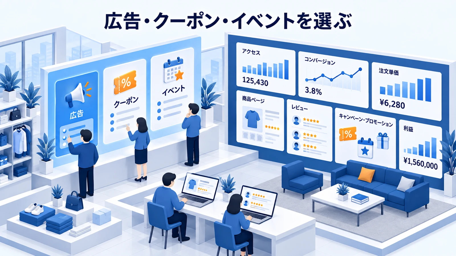 広告・クーポン・イベントを選ぶを確認する楽天市場の店舗運営者のImage 2.0図解