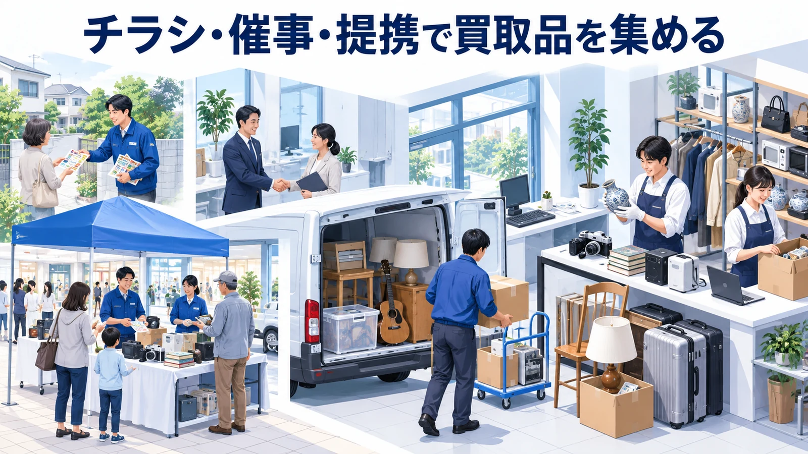 チラシ・催事・提携で買取品を集めるを整理したImage 2.0図解