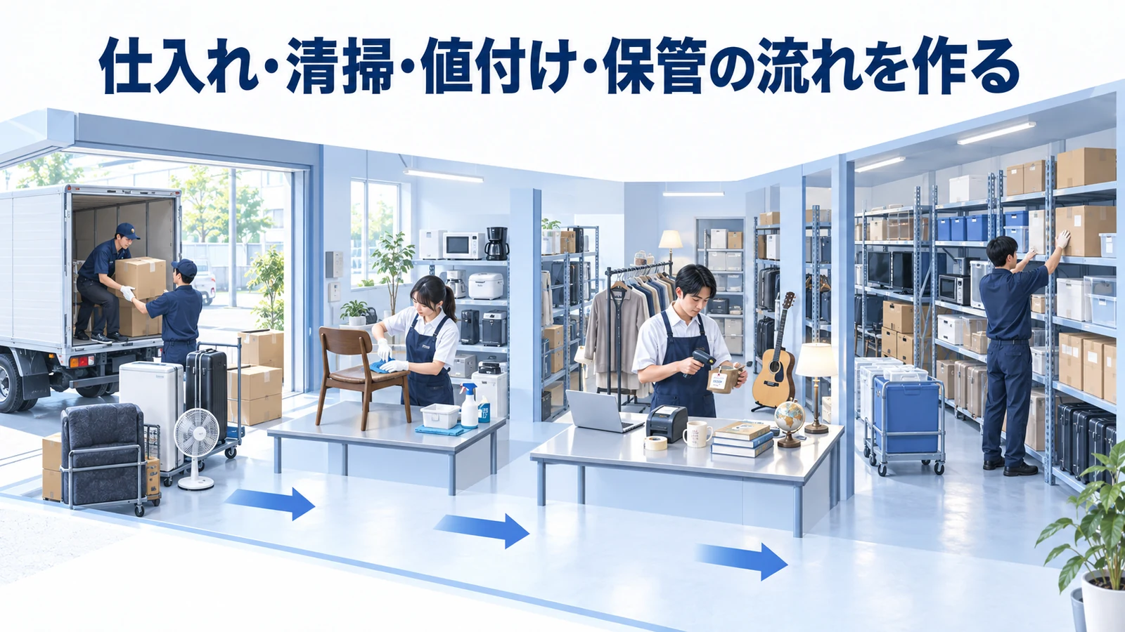 仕入れ・清掃・値付け・保管の流れを作るを整理したImage 2.0図解