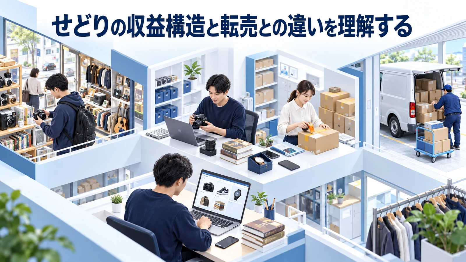 せどりの収益構造と転売との違いを理解するを整理したImage 2.0図解