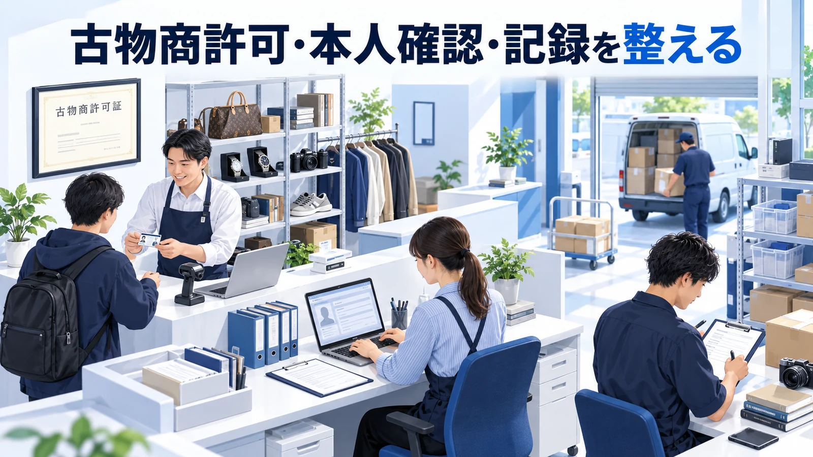 古物商許可・本人確認・記録を整えるを整理したImage 2.0図解