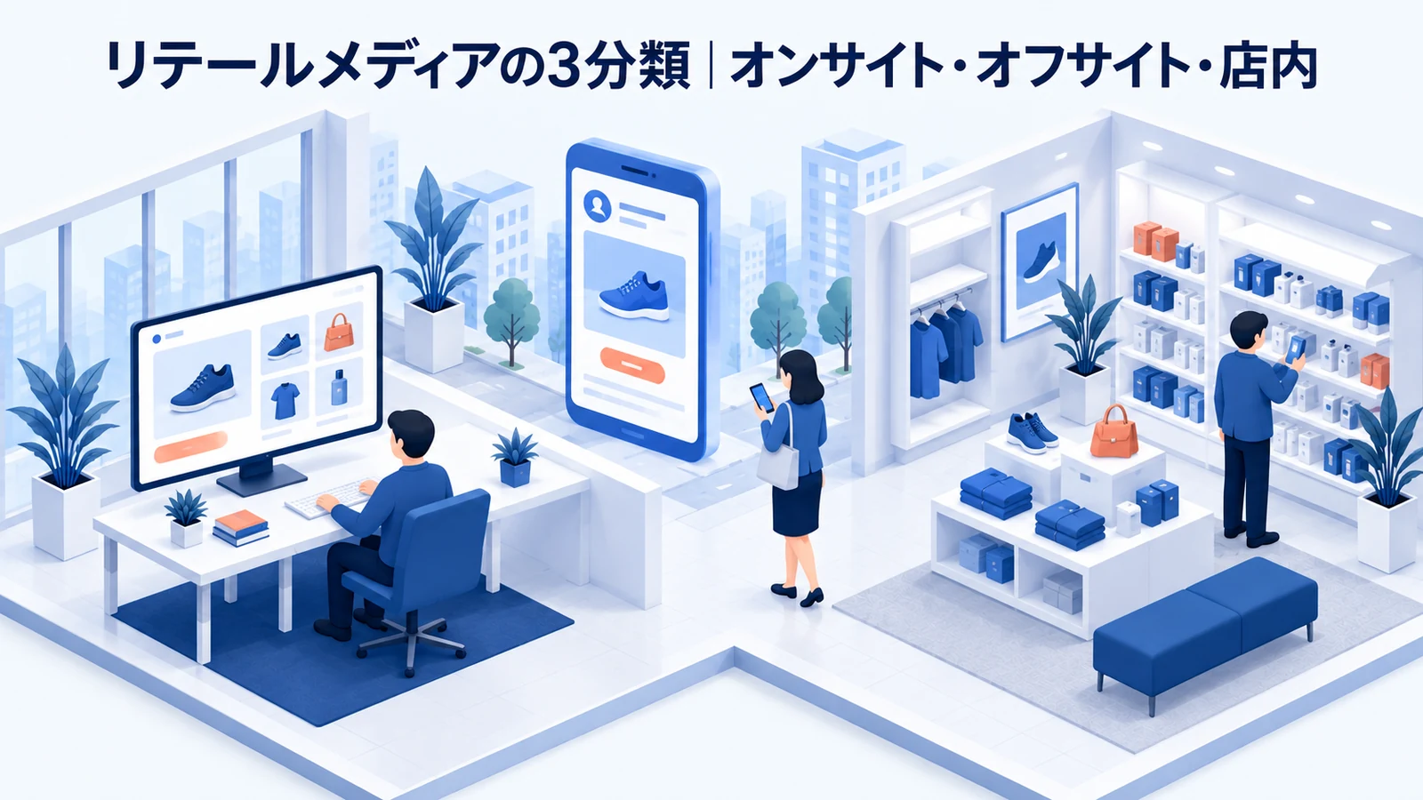 リテールメディアの3分類｜オンサイト・オフサイト・店内を整理したImage 2.0図解