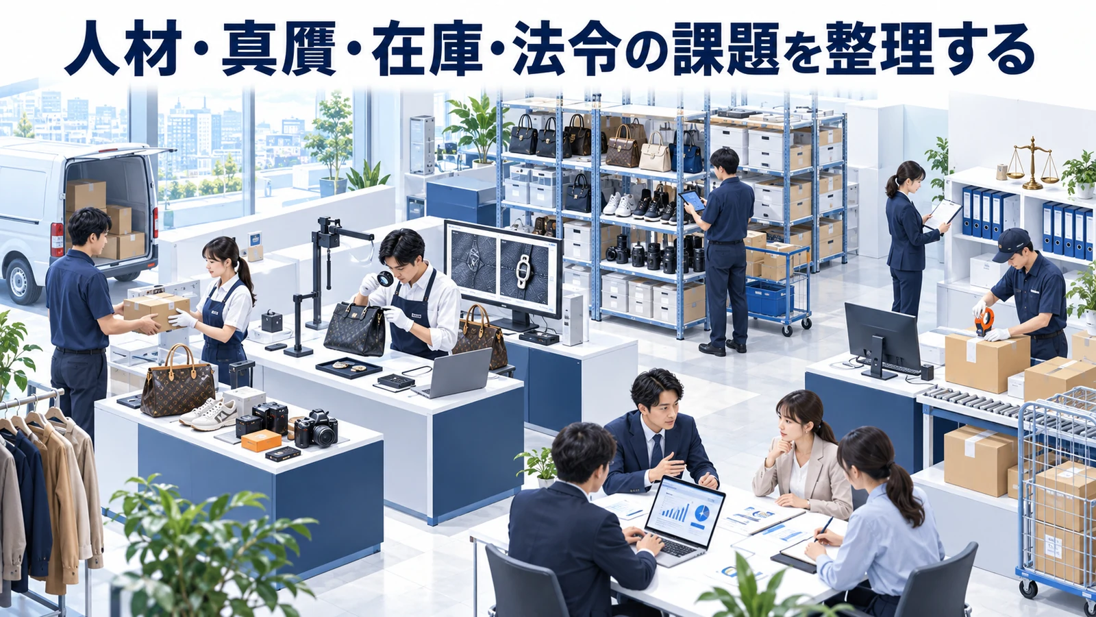 人材・真贋・在庫・法令の課題を整理するを整理したImage 2.0図解