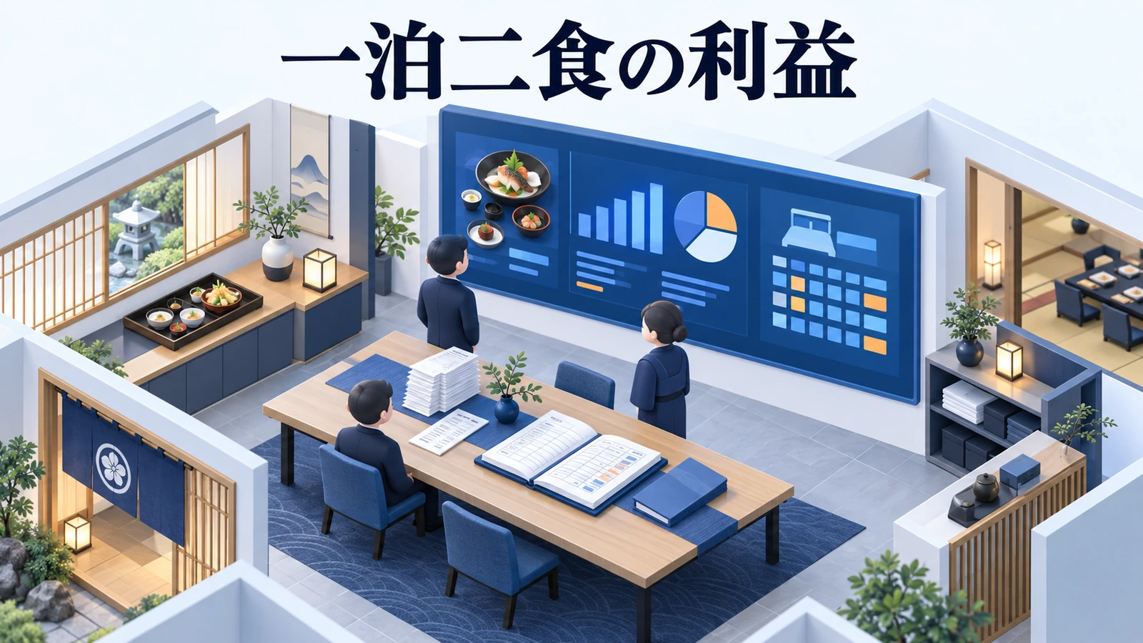 一泊二食の利益を献立と提供工程から改善するの図解