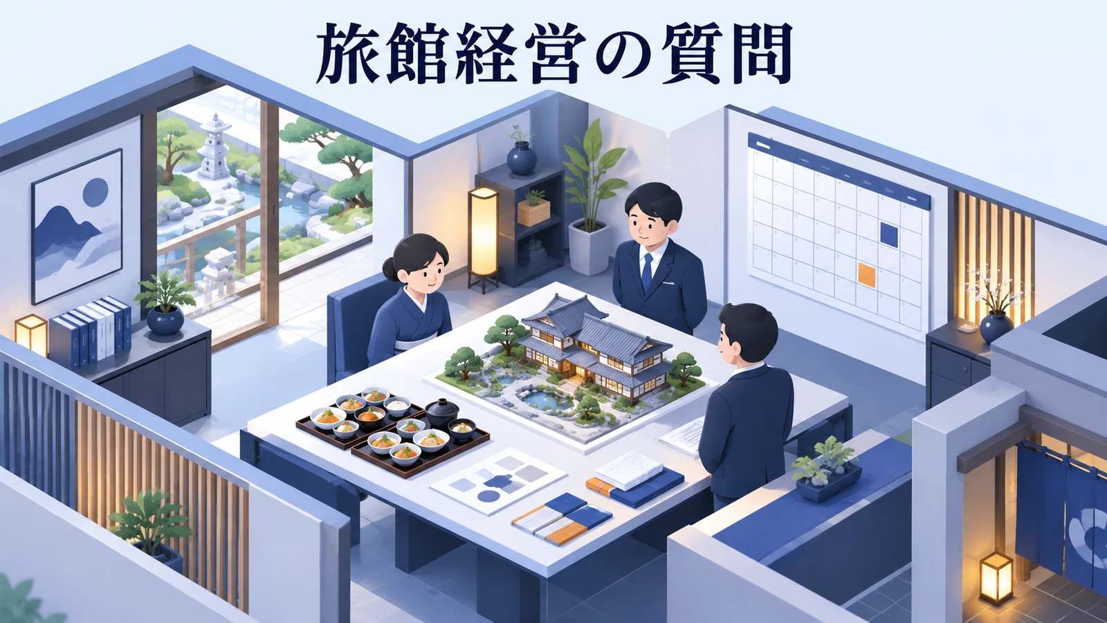 旅館経営の改善計画とよくある質問の図解
